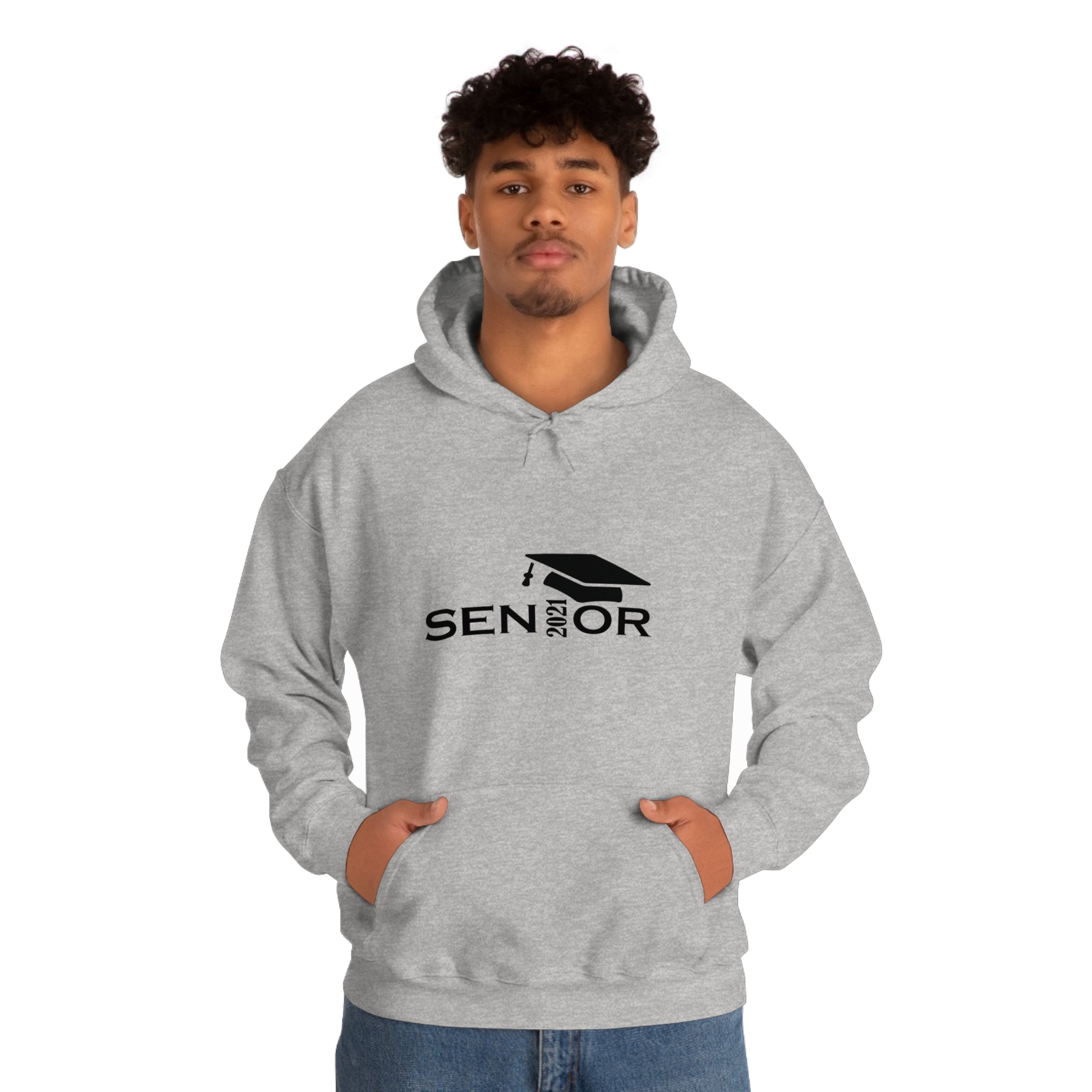 Senior Cap With Class Year Customizable - Unisex Heavy Blend™ Hooded Sweatshirt