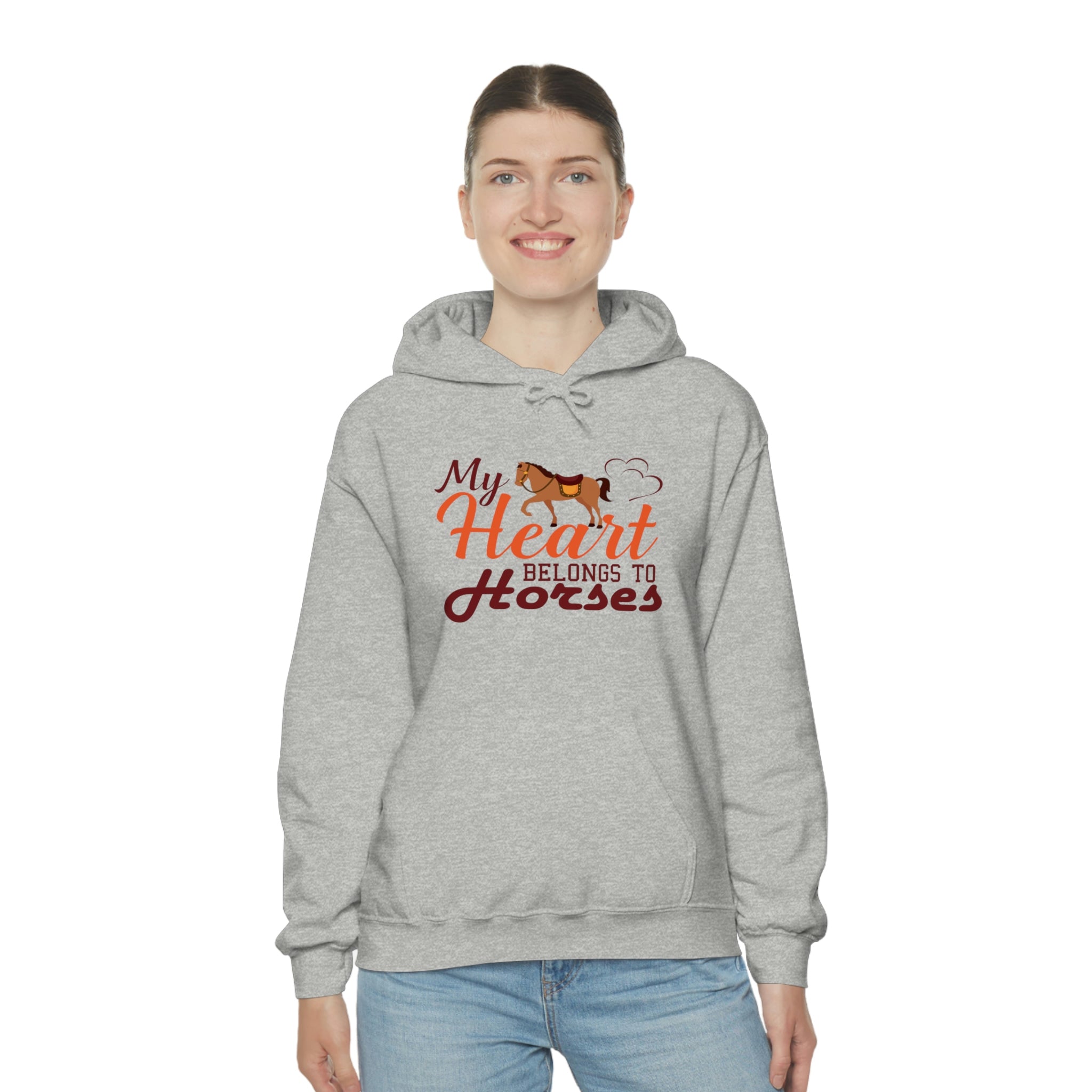 My Heart Belongs To Horses - Unisex Heavy Blend™ Hooded Sweatshirt