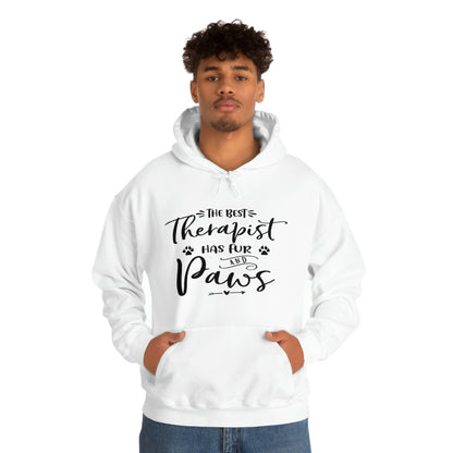 The Best Therapist Has Fur &amp; Paws - Unisex Heavy Blend™ Hooded Sweatshirt