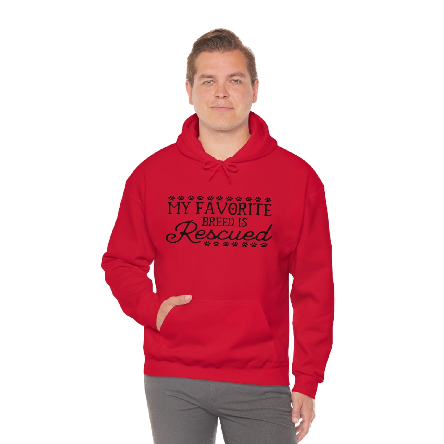 My Favorite Breed Is Rescued - Unisex Heavy Blend™ Hooded Sweatshirt