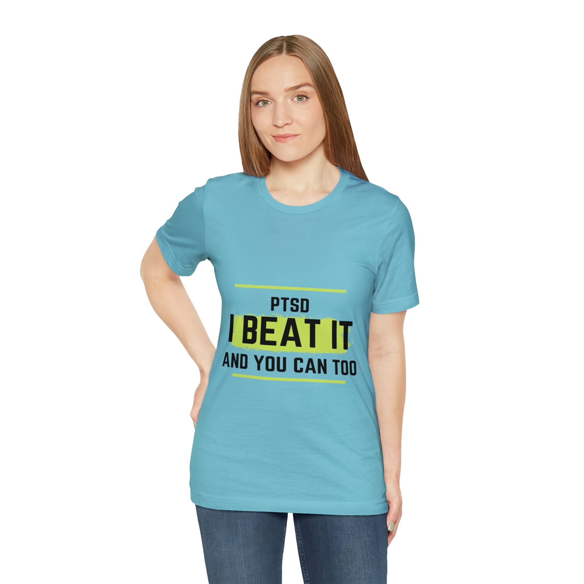 PTSD I Beat It You Can Too - Unisex Jersey Short Sleeve Tee