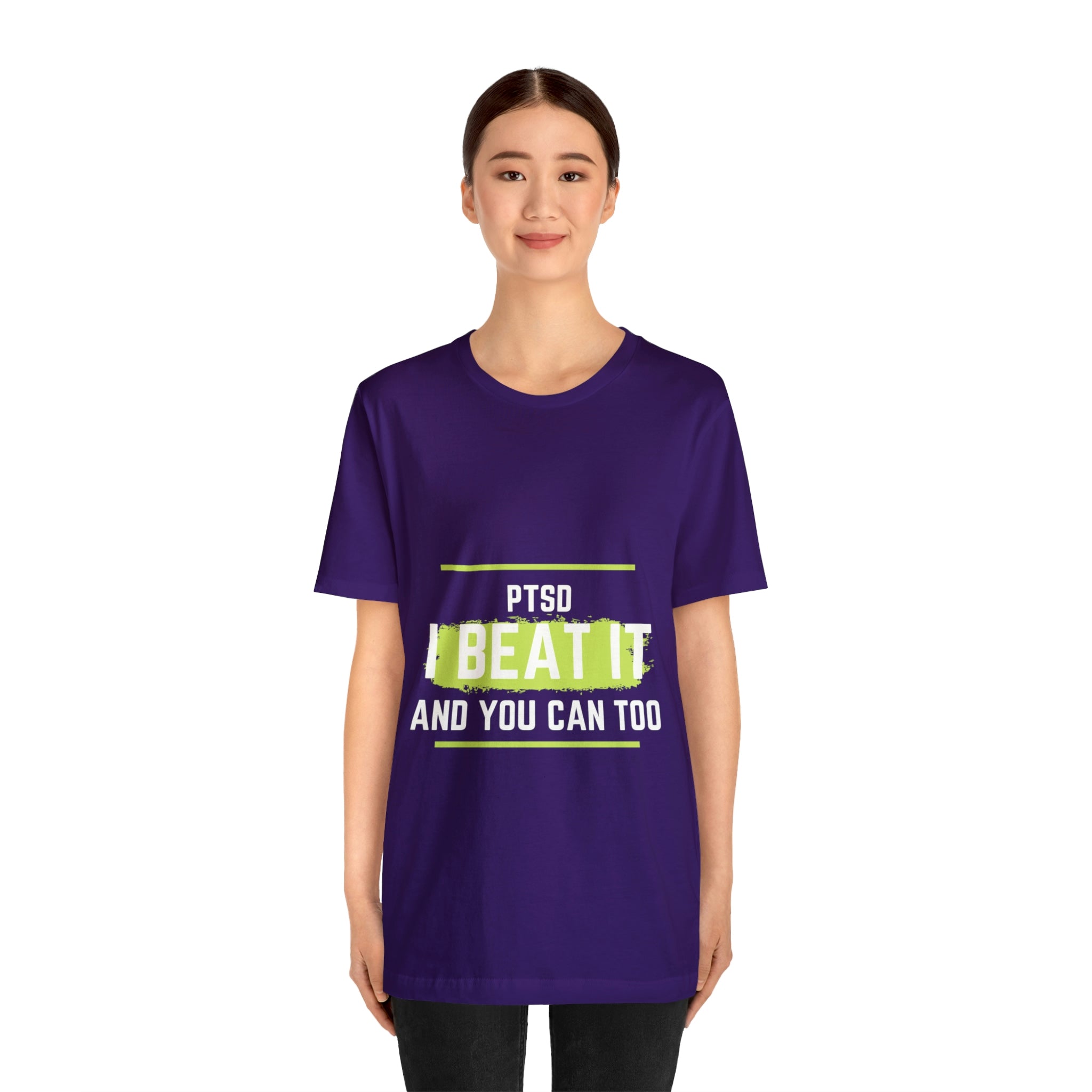 PTSD I Beat It You Can Too - Unisex Jersey Short Sleeve Tee