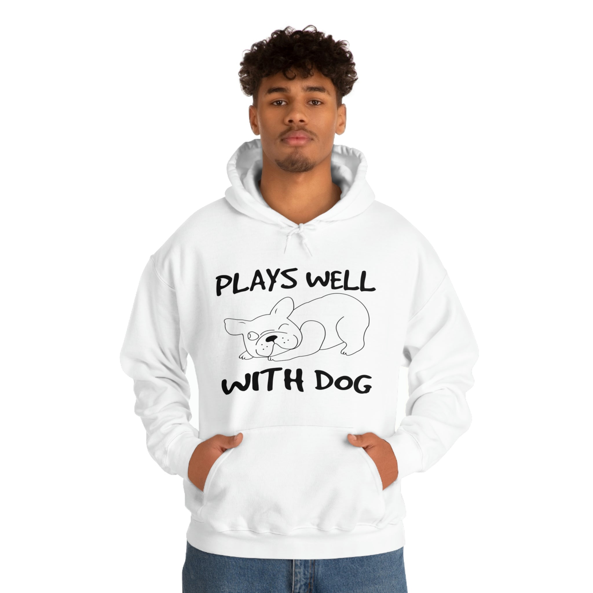 Plays Well With Dog - Unisex Heavy Blend™ Hooded Sweatshirt