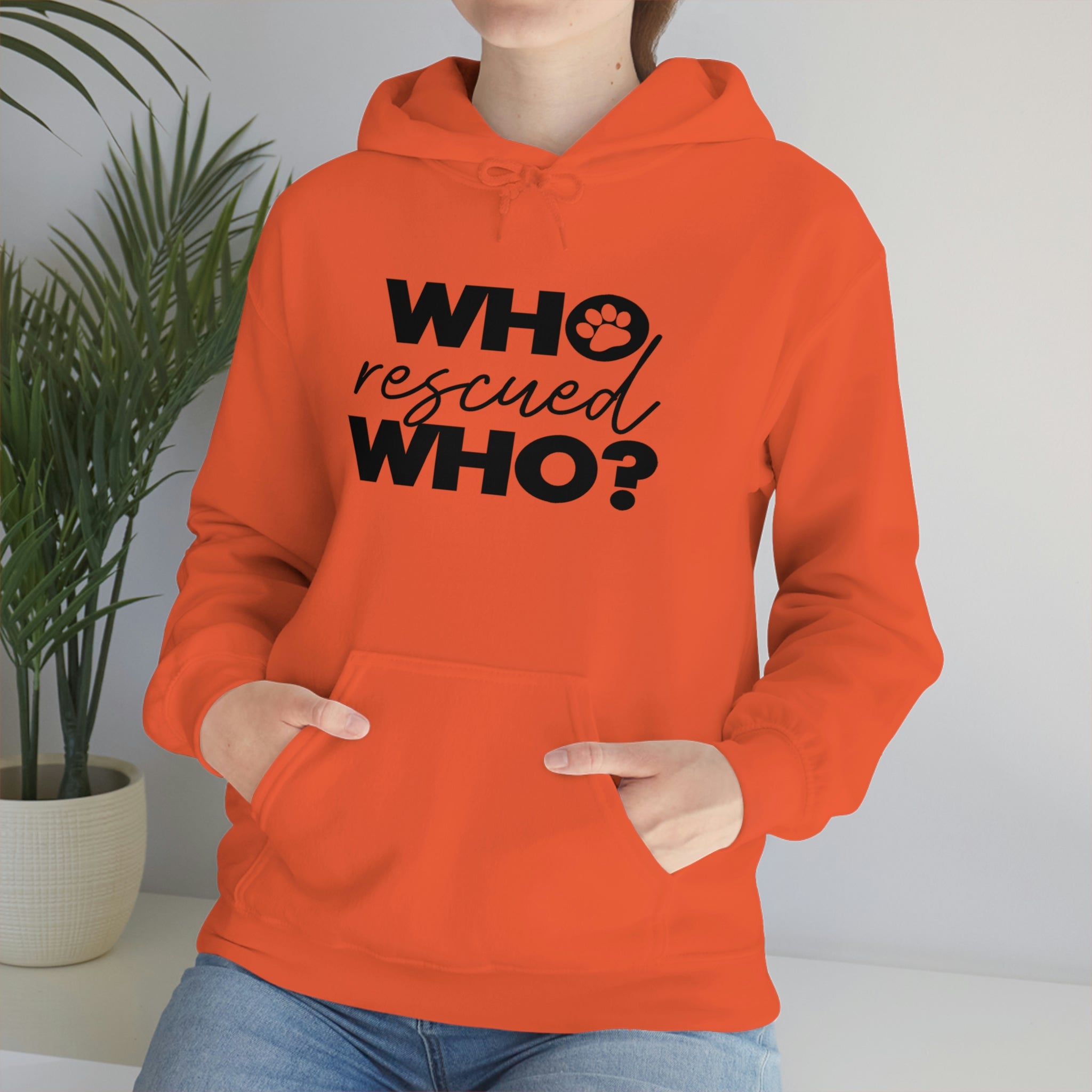 Who Rescued Who - Unisex Heavy Blend™ Hooded Sweatshirt