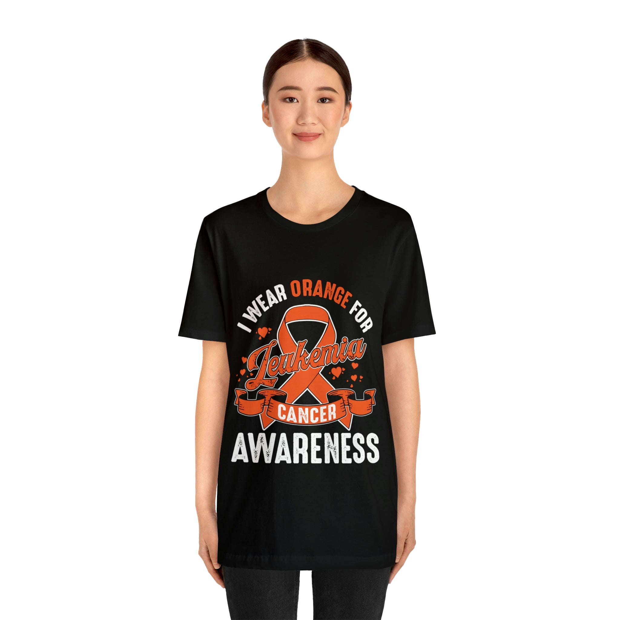 I Wear Orange For Leukemia Cancer Awareness - Unisex Jersey Short Sleeve Tee