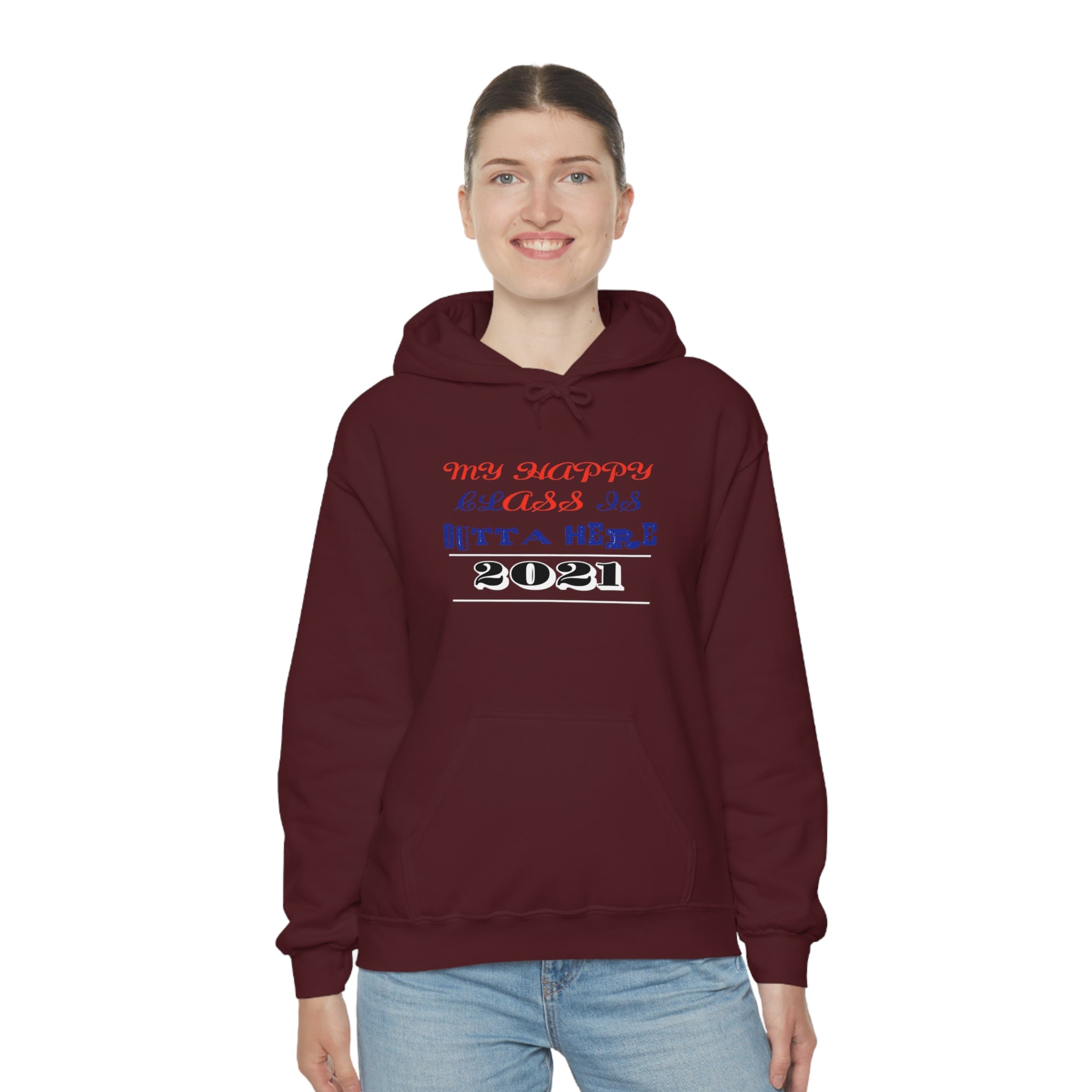 My Happy Class Is Outta Here! Class Year Customizable - Unisex Heavy Blend™ Hooded Sweatshirt