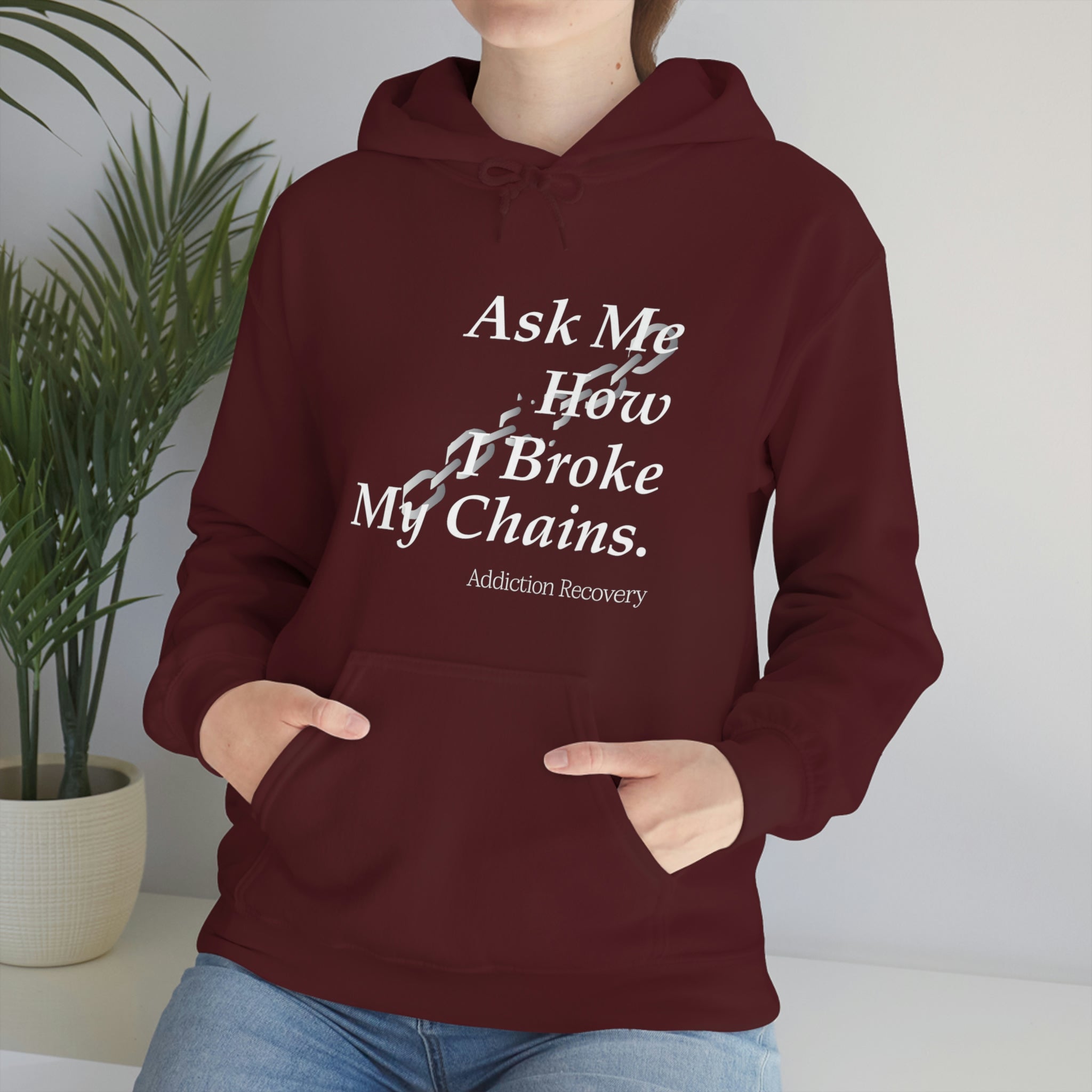 Ask Me How I Broke My Chains - Unisex Heavy Blend™ Hooded Sweatshirt