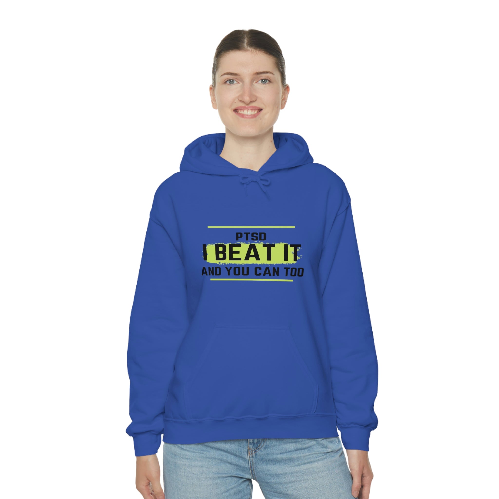 PTSD I Beat It You Can Too - Unisex Heavy Blend™ Hooded Sweatshirt