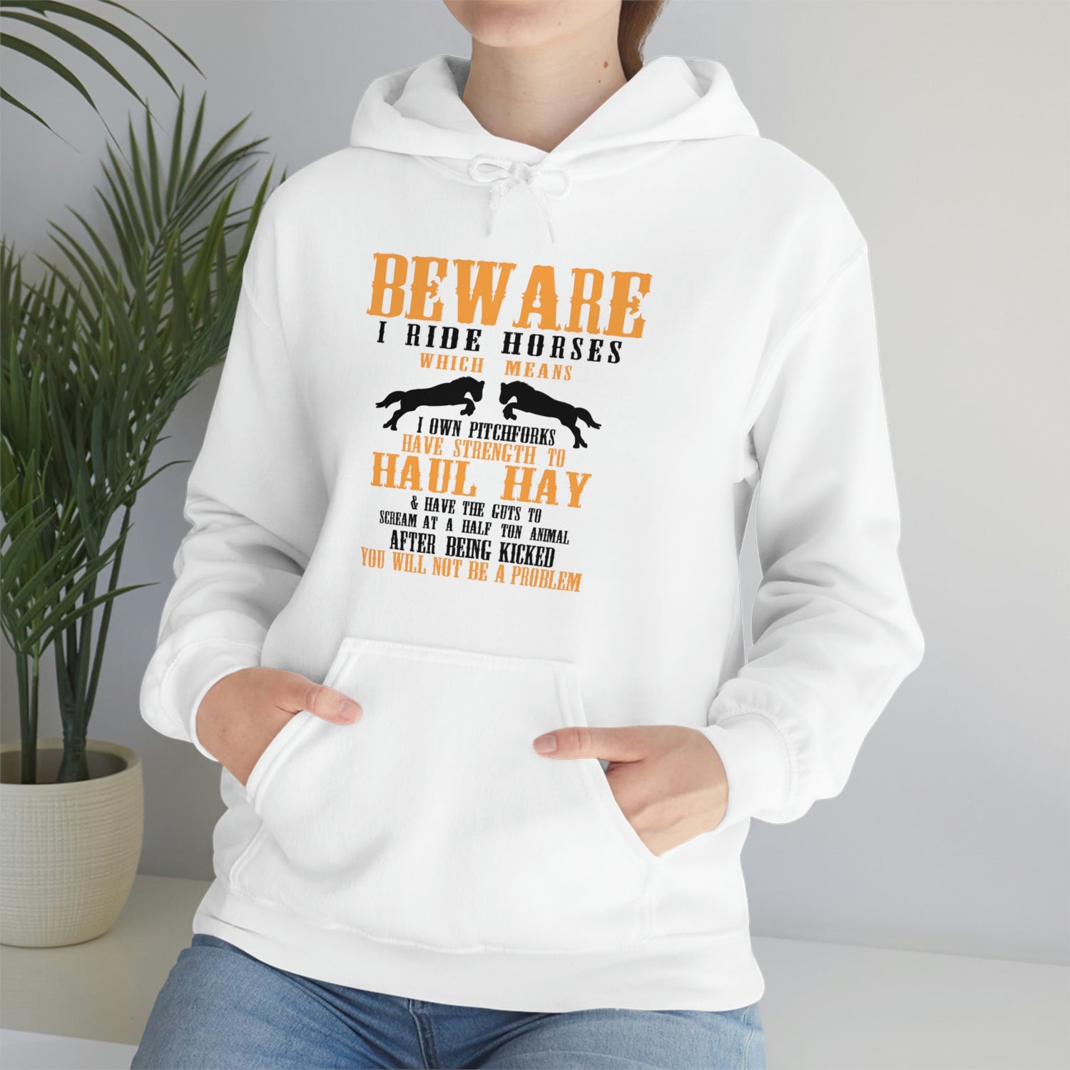 Beware I Ride Horses - Unisex Heavy Blend™ Hooded Sweatshirt