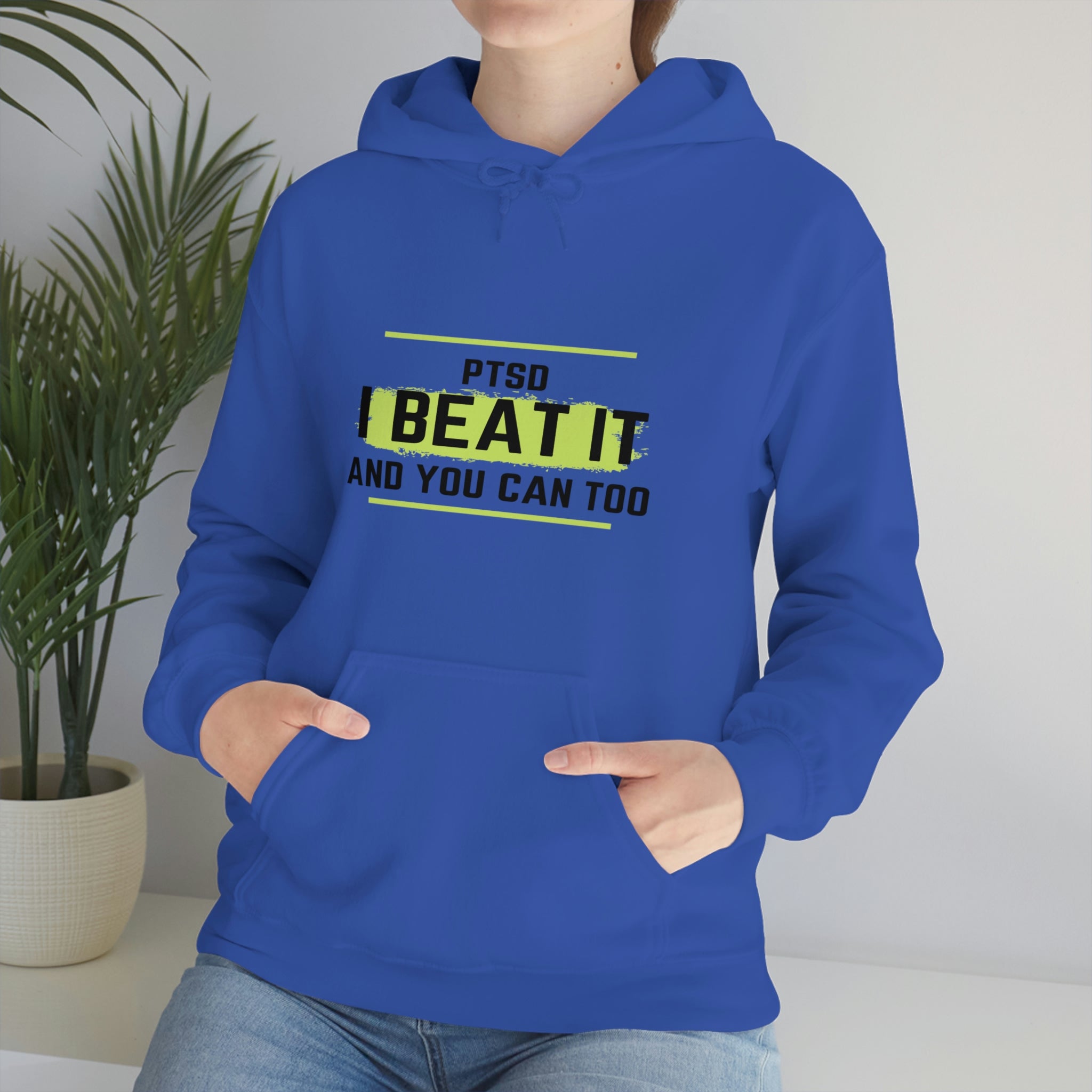 PTSD I Beat It You Can Too - Unisex Heavy Blend™ Hooded Sweatshirt