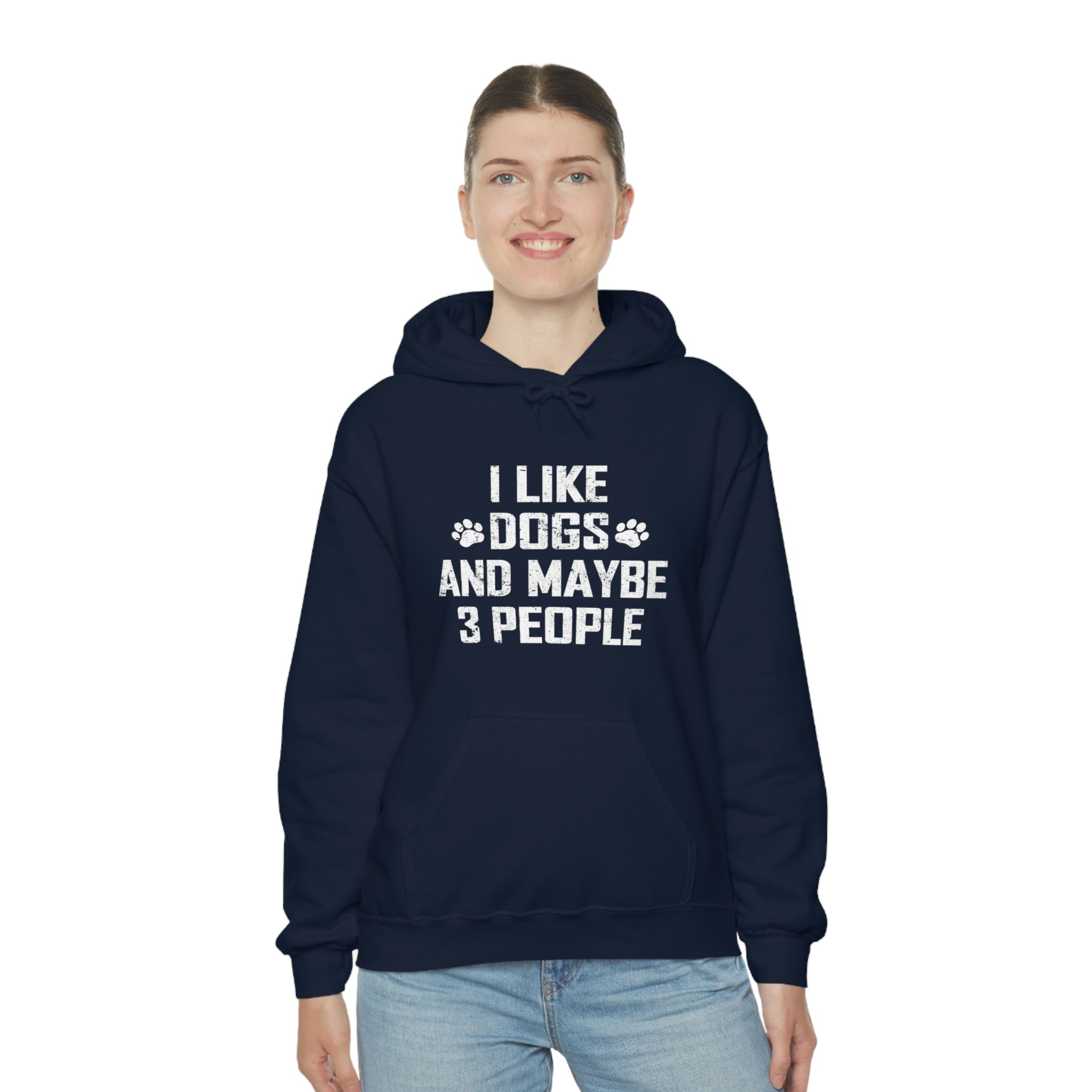 I Like Dogs &amp; Maybe 3 People - Unisex Heavy Blend™ Hooded Sweatshirt