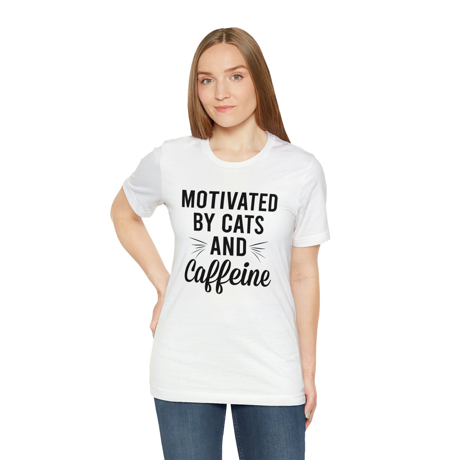 Motivated By Cats &amp; Caffeine - Unisex Jersey Short Sleeve Tee