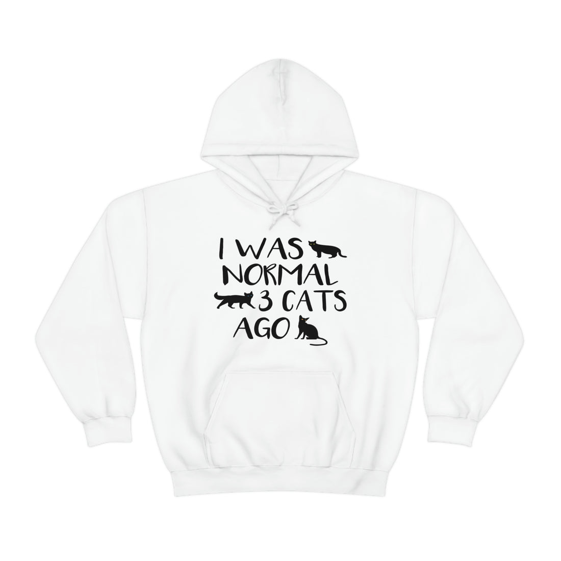 I Was Normal 3 Cats Ago - Unisex Heavy Blend™ Hooded Sweatshirt
