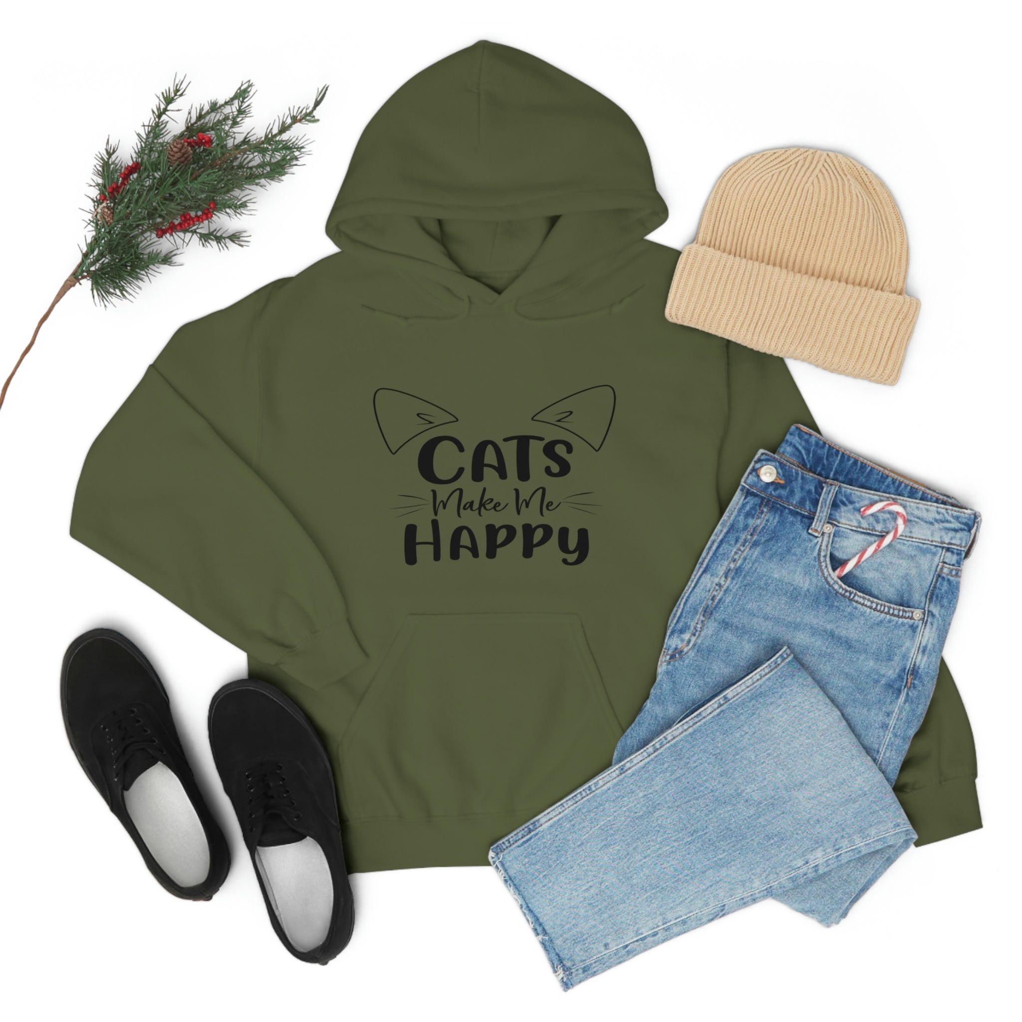 Cats Make Me Happy - Unisex Heavy Blend™ Hooded Sweatshirt