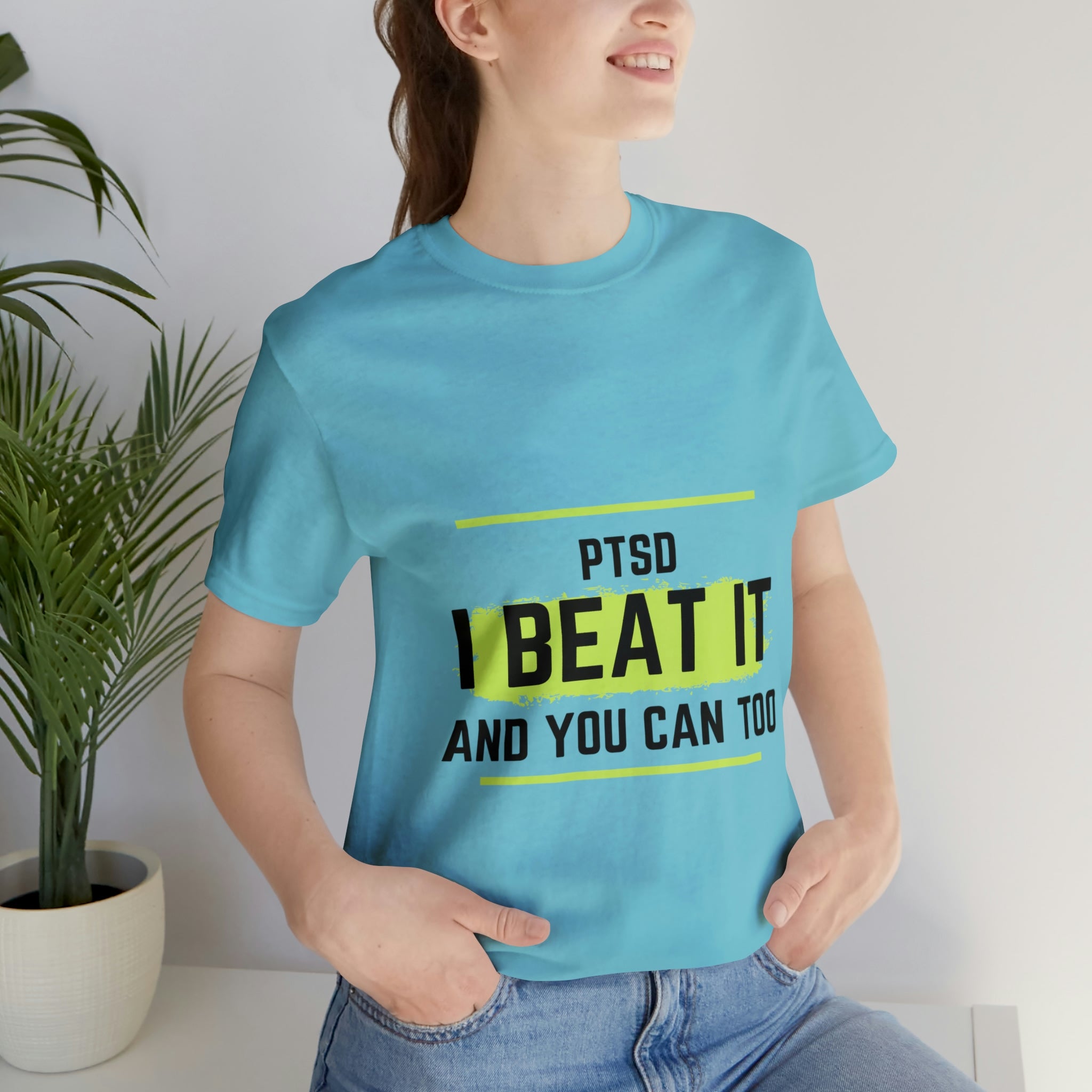 PTSD I Beat It You Can Too - Unisex Jersey Short Sleeve Tee