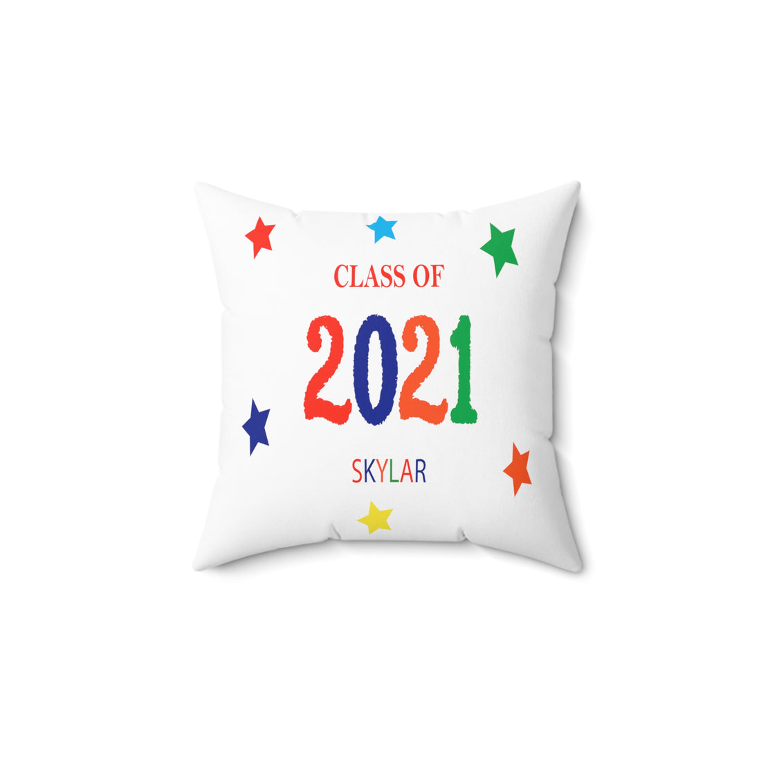 Class of ... with Year & Name Customizable - White Pillow