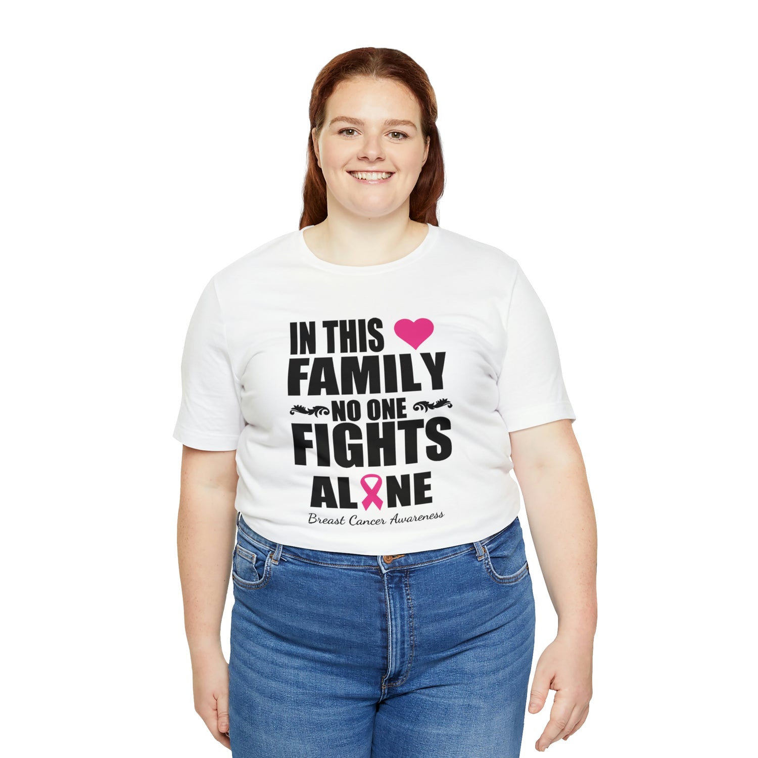 In This Family No One Fights Alone - Unisex Jersey Short Sleeve Tee