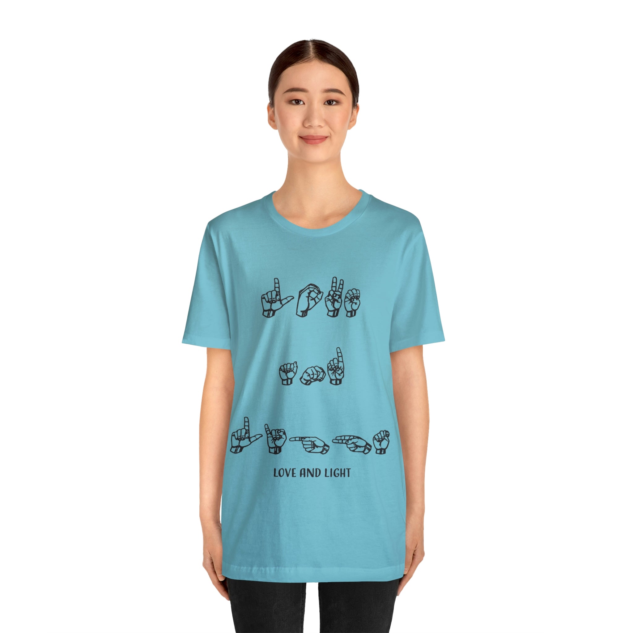 ASL Love And Light - Unisex Jersey Short Sleeve Tee