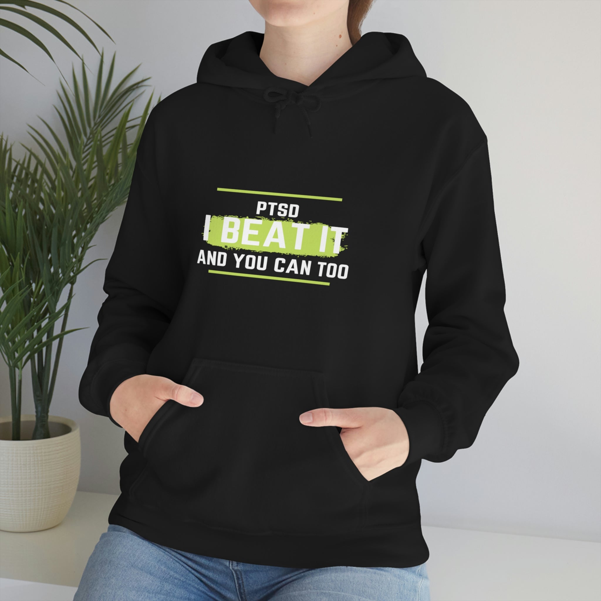 PTSD I Beat It You Can Too - Unisex Heavy Blend™ Hooded Sweatshirt