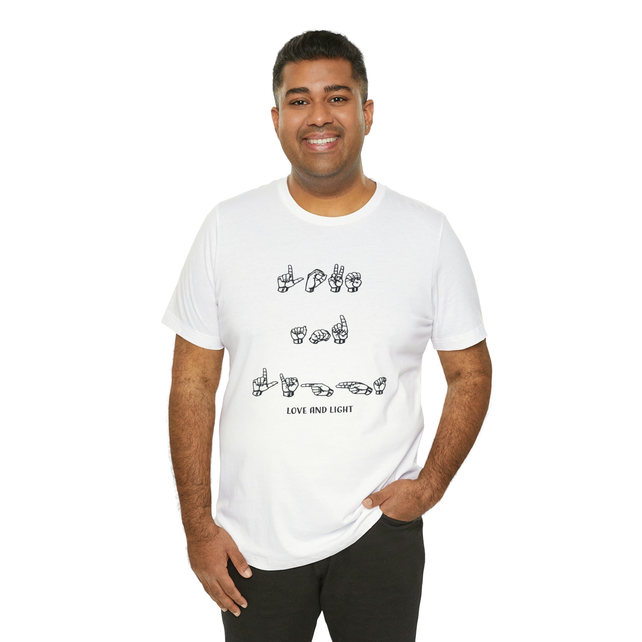 ASL Love And Light - Unisex Jersey Short Sleeve Tee