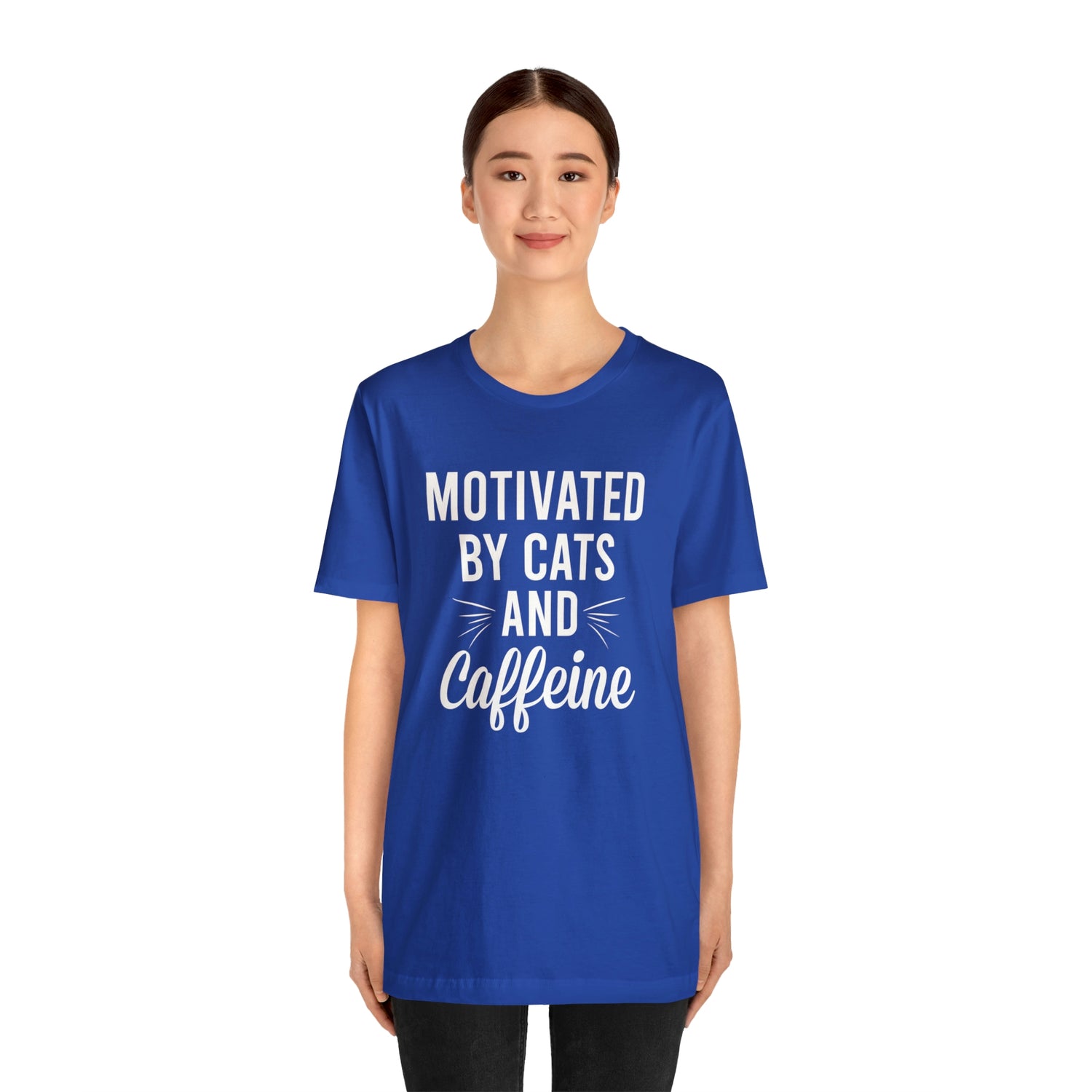 Motivated By Cats &amp; Caffeine - Unisex Jersey Short Sleeve Tee