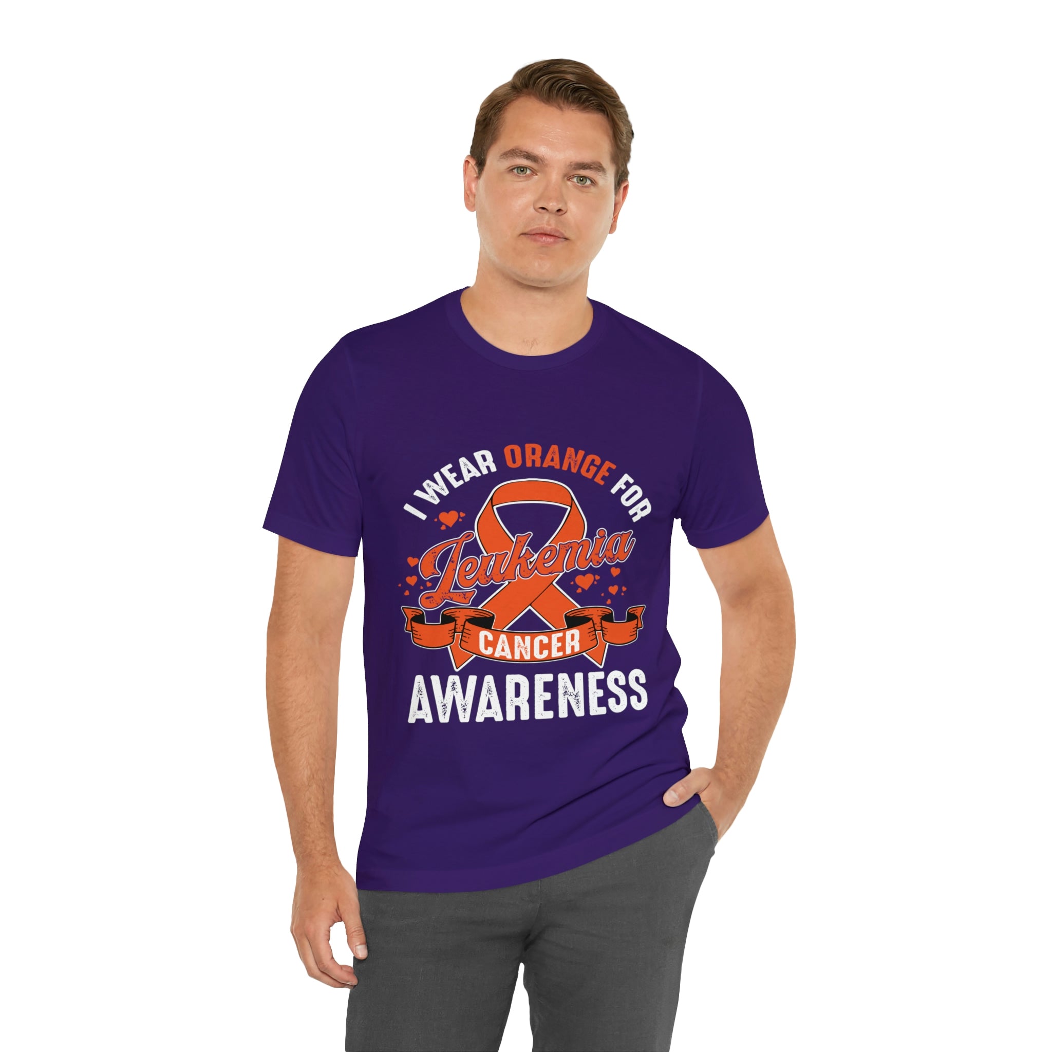 I Wear Orange For Leukemia Cancer Awareness - Unisex Jersey Short Sleeve Tee