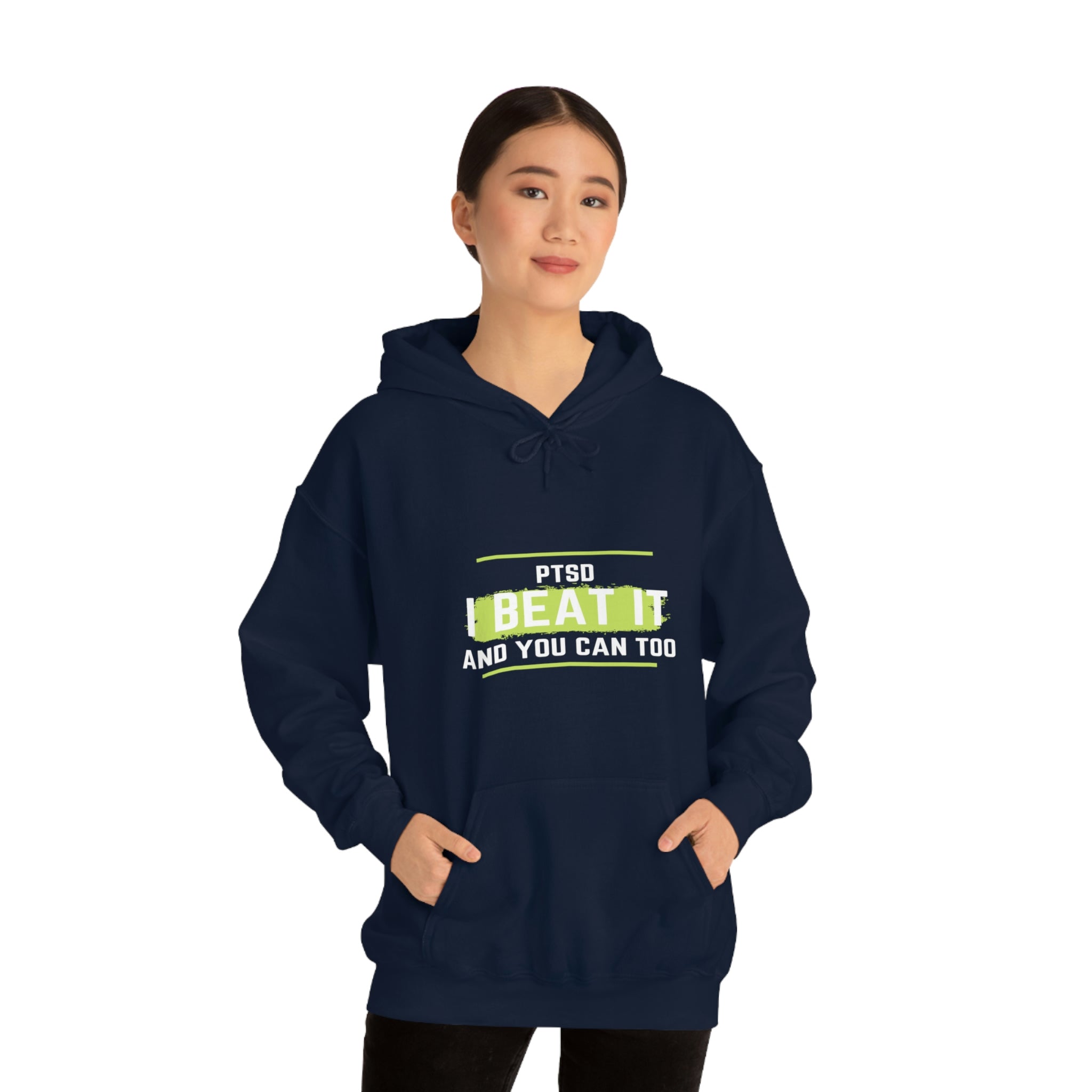 PTSD I Beat It You Can Too - Unisex Heavy Blend™ Hooded Sweatshirt