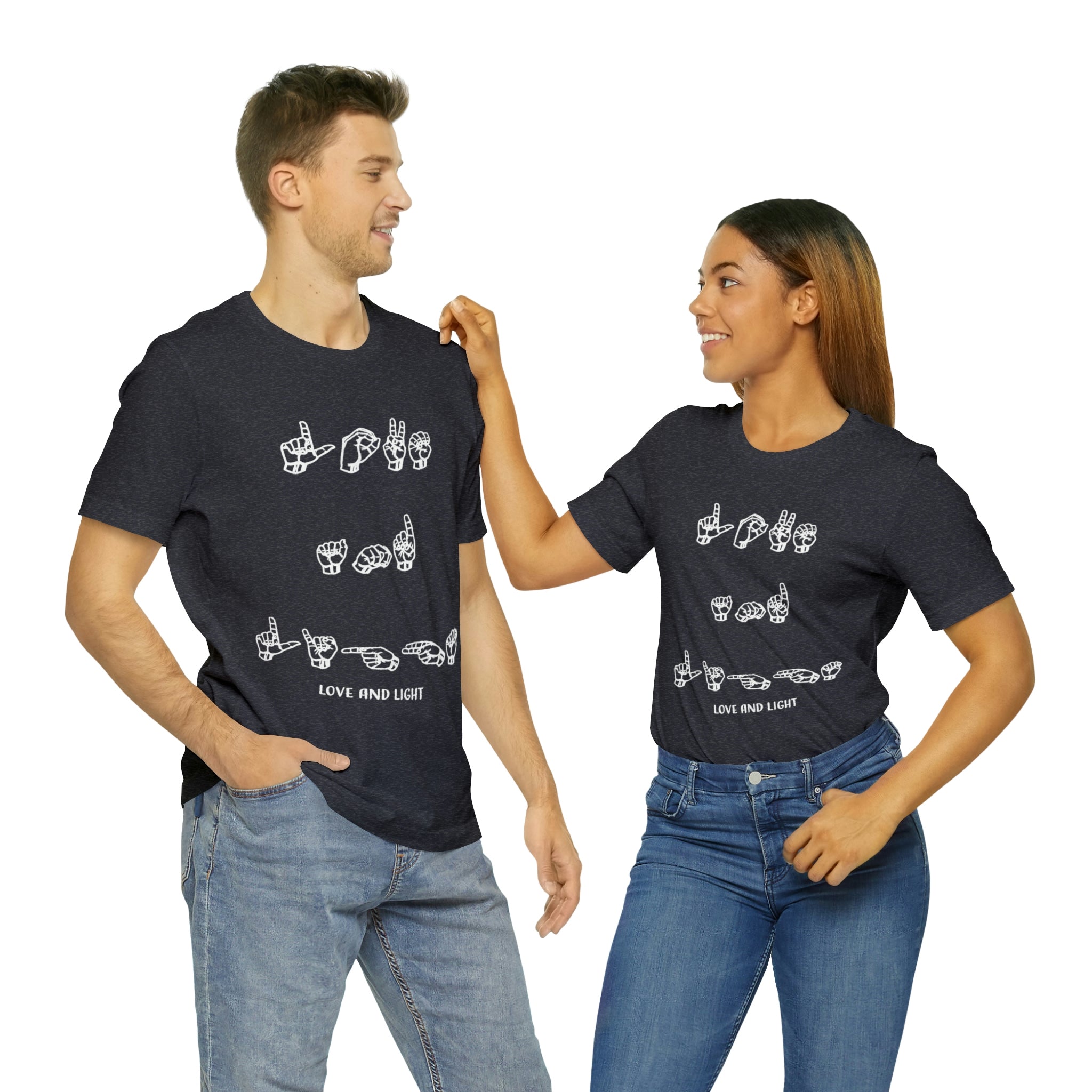 ASL Love And Light - Unisex Jersey Short Sleeve Tee