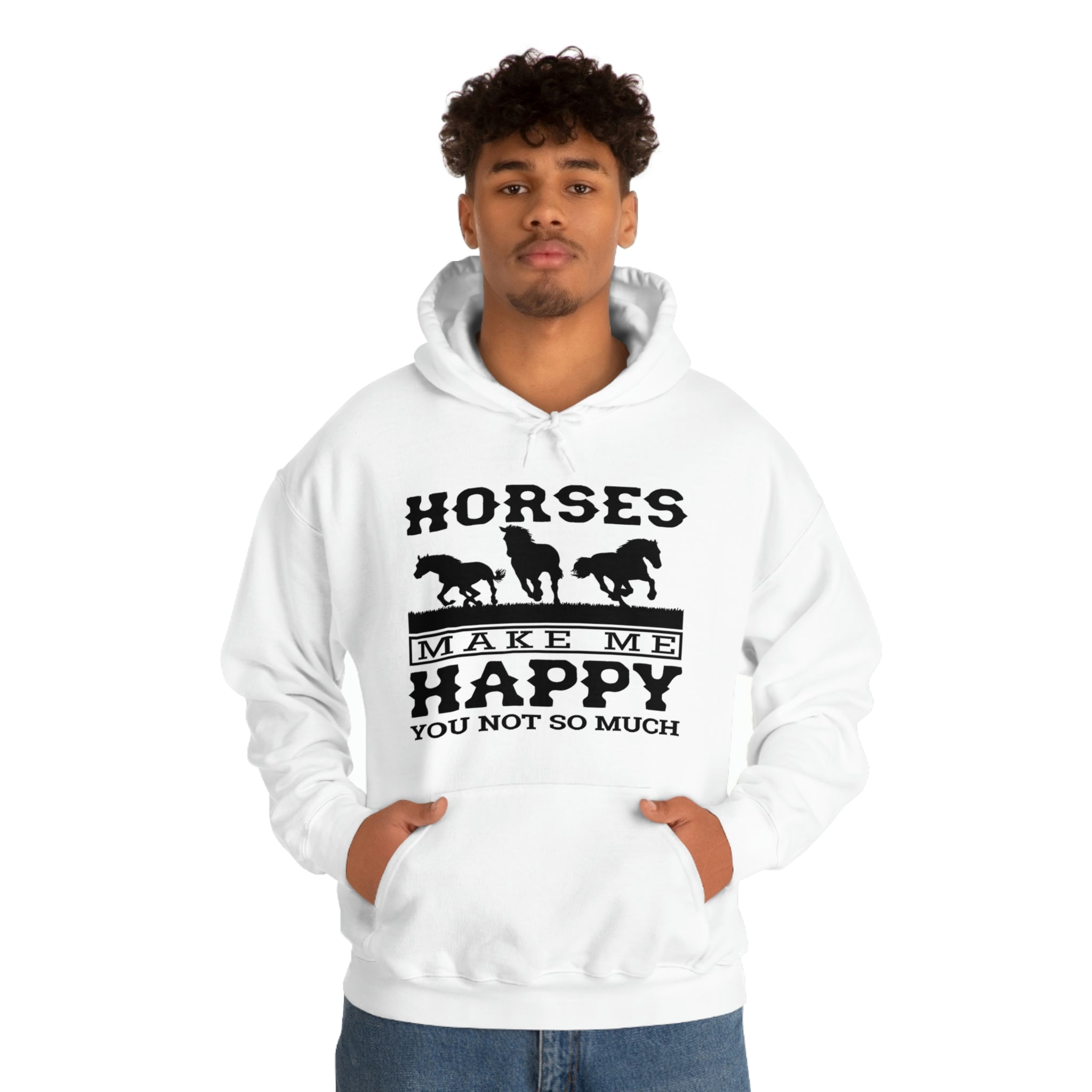 Horses Make Me Happy - Unisex Heavy Blend™ Hooded Sweatshirt