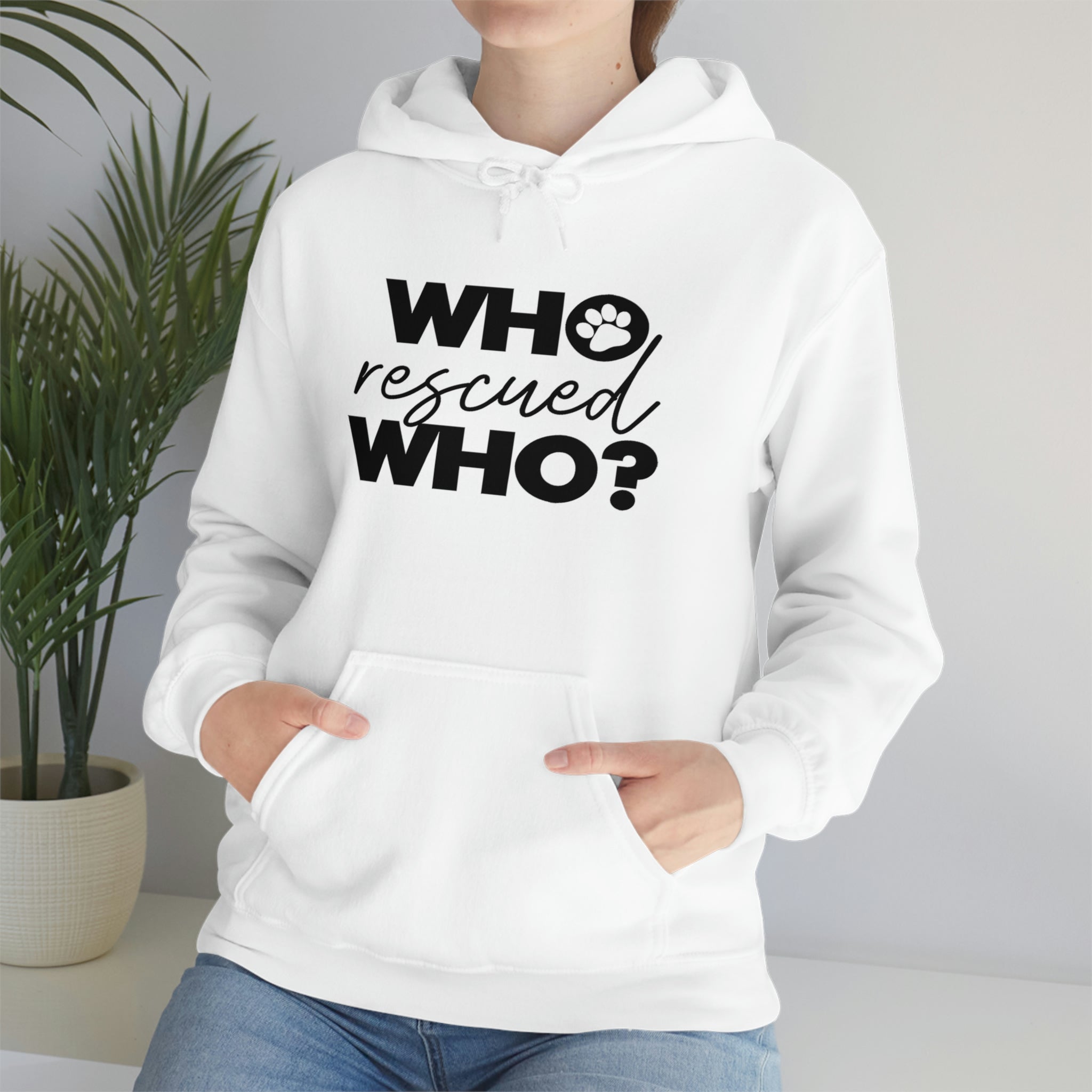 Who Rescued Who - Unisex Heavy Blend™ Hooded Sweatshirt