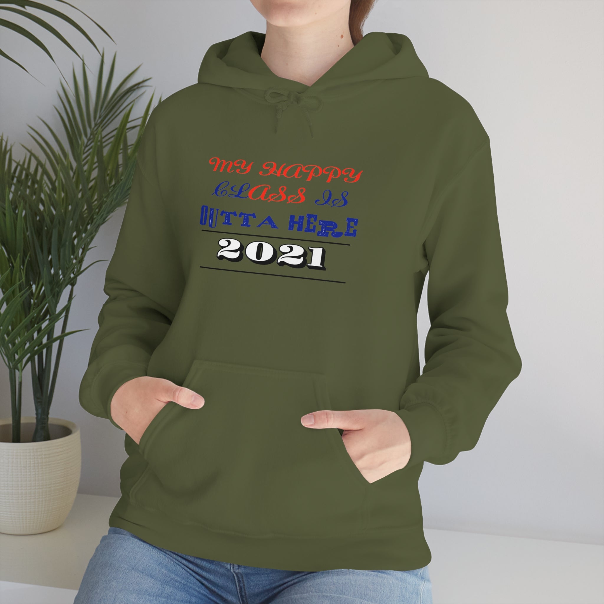 My Happy Class Is Outta Here! Class Year Customizable - Unisex Heavy Blend™ Hooded Sweatshirt