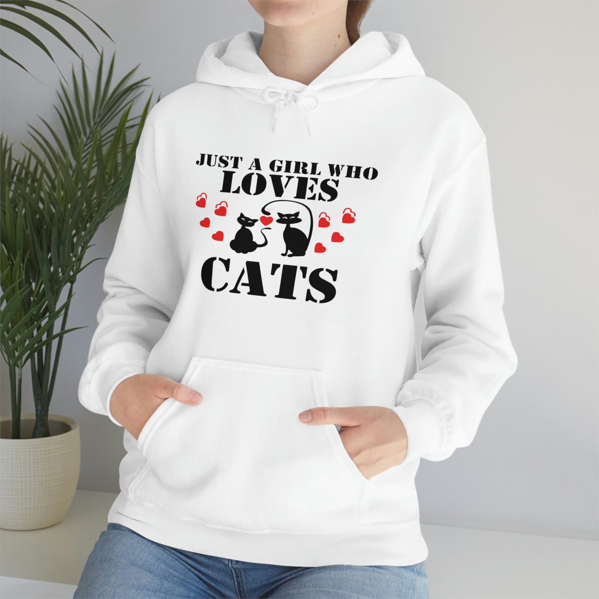 Just a Girl Who Loves Cats - Unisex Heavy Blend™ Hooded Sweatshirt