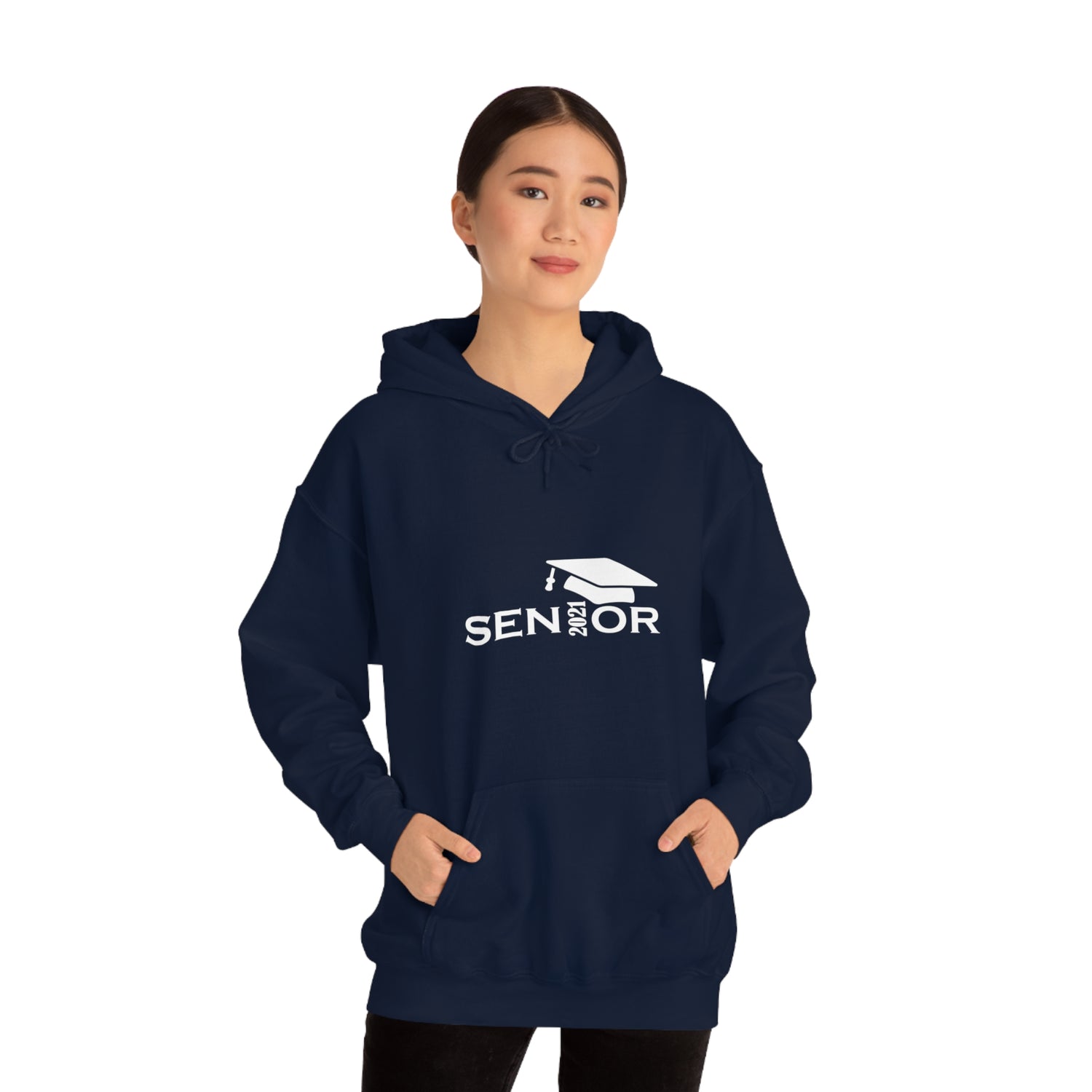 Senior Cap With Class Year Customizable - Unisex Heavy Blend™ Hooded Sweatshirt