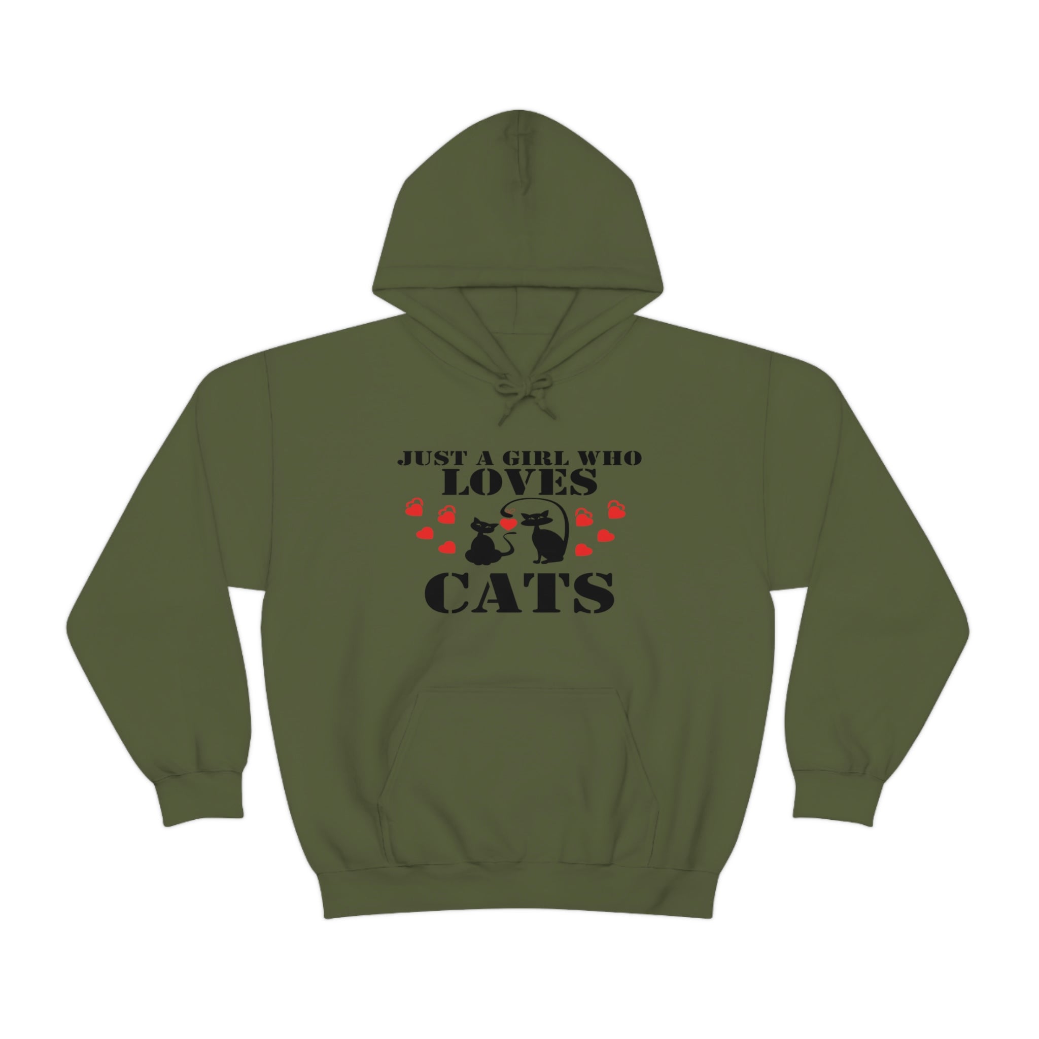 Just a Girl Who Loves Cats - Unisex Heavy Blend™ Hooded Sweatshirt