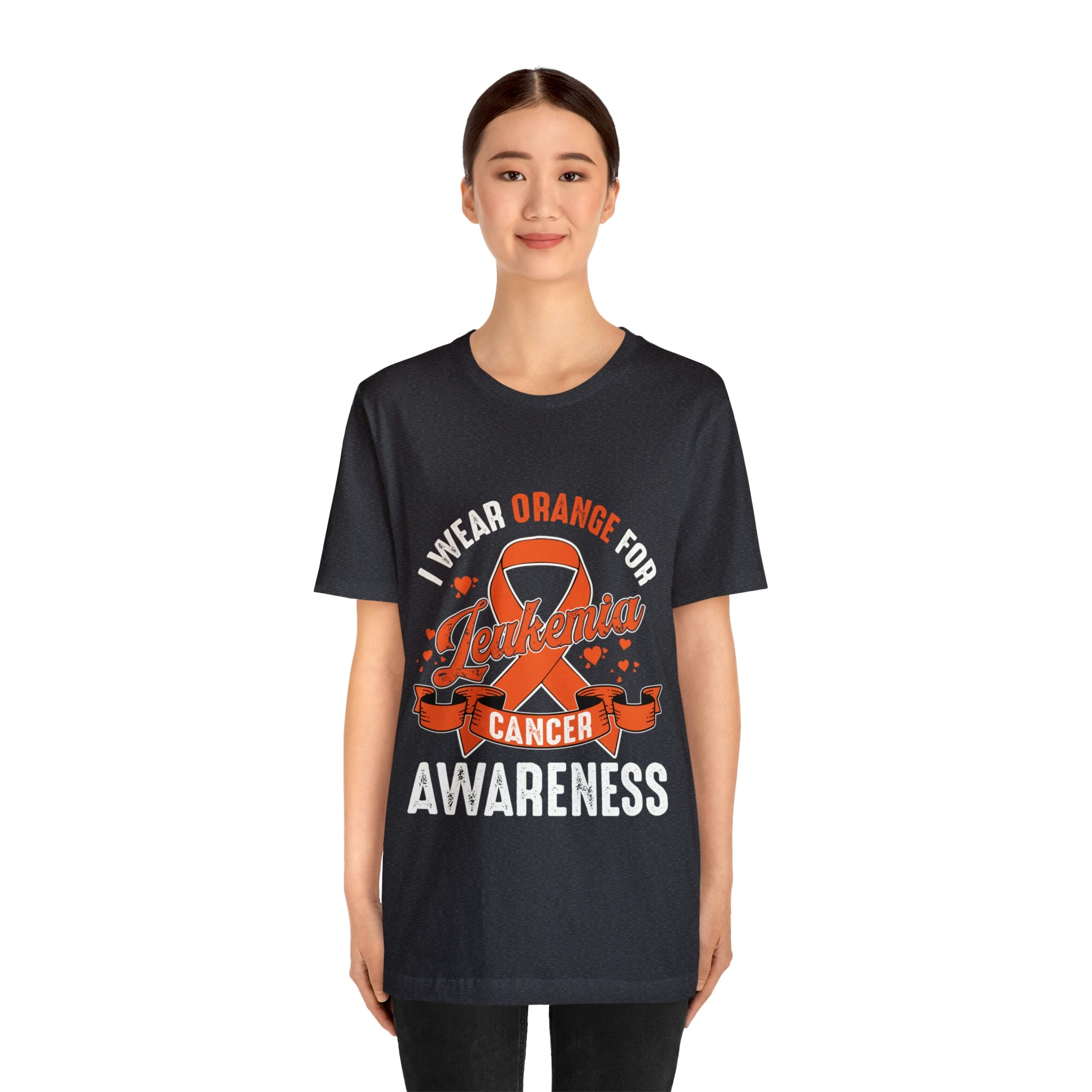 I Wear Orange For Leukemia Cancer Awareness - Unisex Jersey Short Sleeve Tee