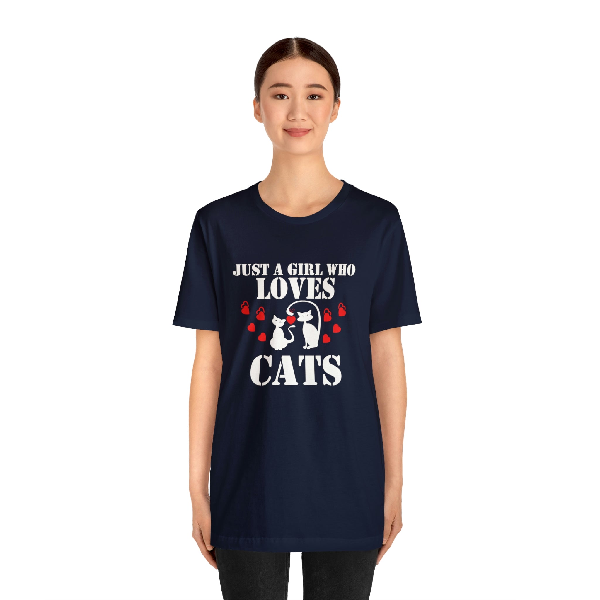 Just a Girl Who Loves Cats - Unisex Jersey Short Sleeve Tee