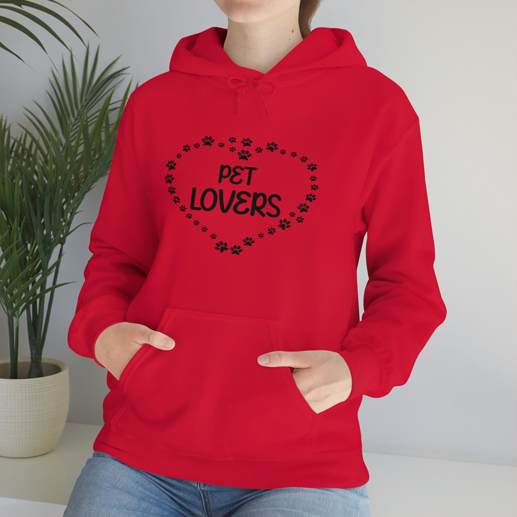 Pet Lovers With Paw Heart - Unisex Heavy Blend™ Hooded Sweatshirt