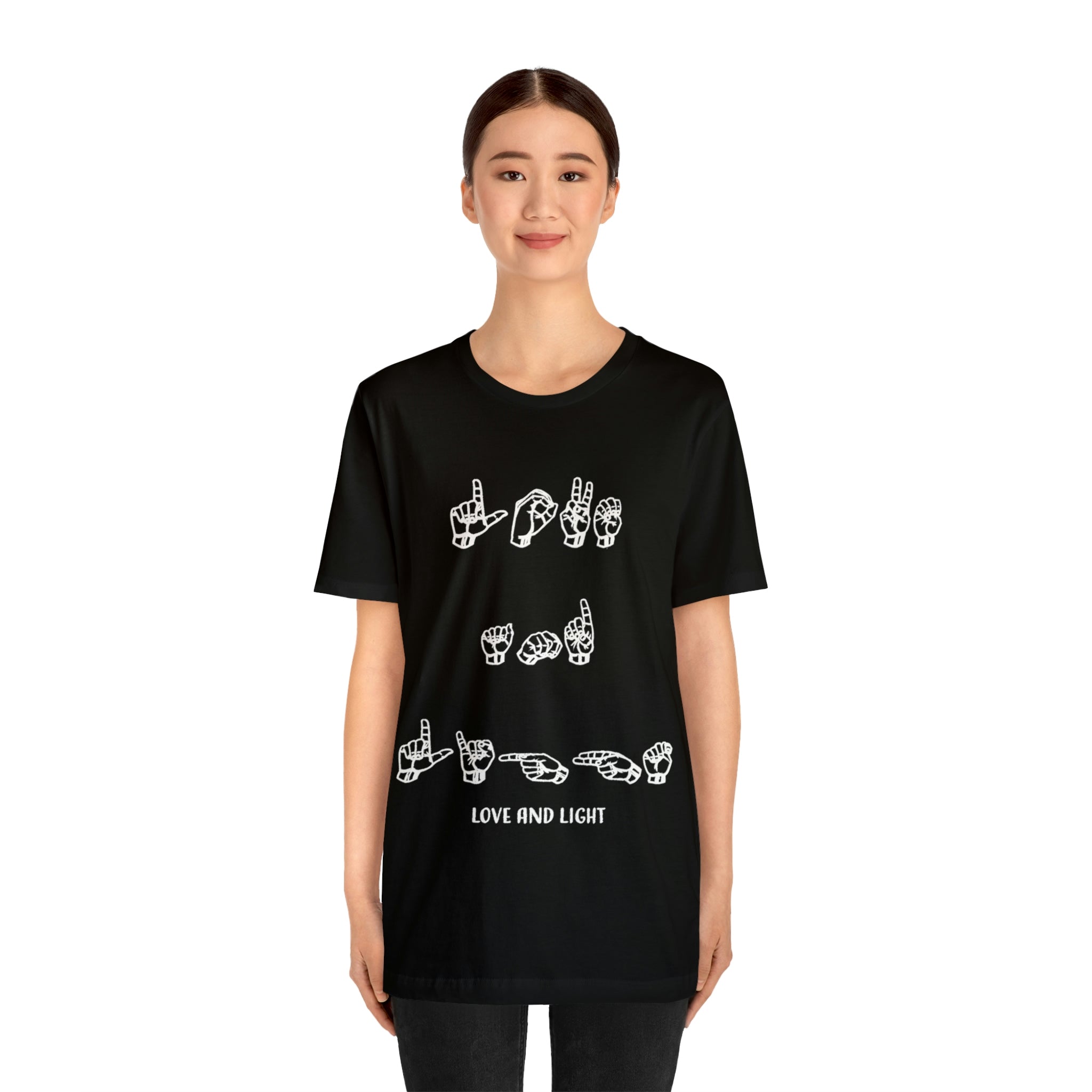 ASL Love And Light - Unisex Jersey Short Sleeve Tee