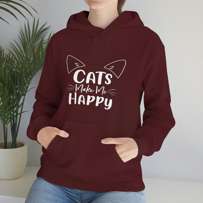 Cats Make Me Happy - Unisex Heavy Blend™ Hooded Sweatshirt