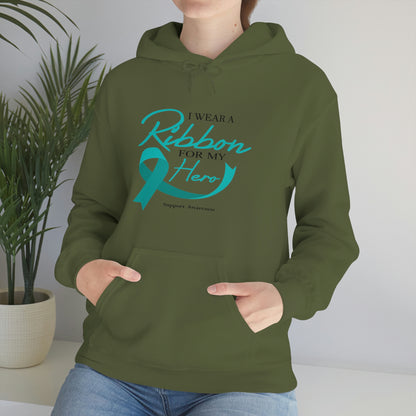 I Wear A Ribbon For My Hero - Unisex Heavy Blend™ Hooded Sweatshirt