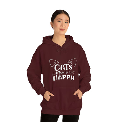 Cats Make Me Happy - Unisex Heavy Blend™ Hooded Sweatshirt