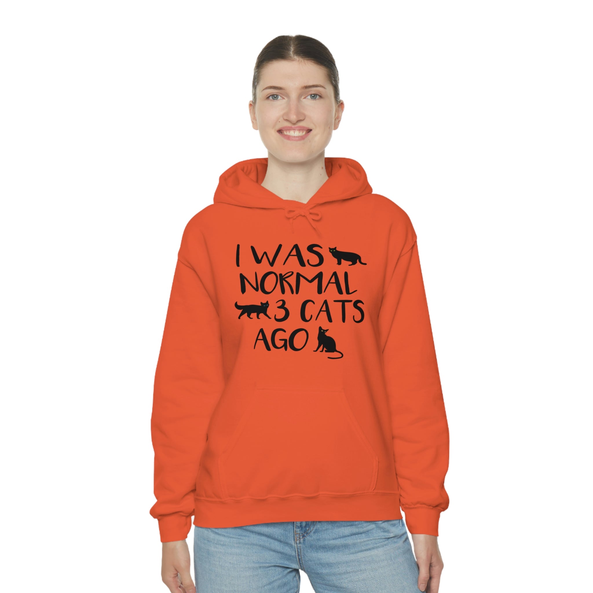 I Was Normal 3 Cats Ago - Unisex Heavy Blend™ Hooded Sweatshirt