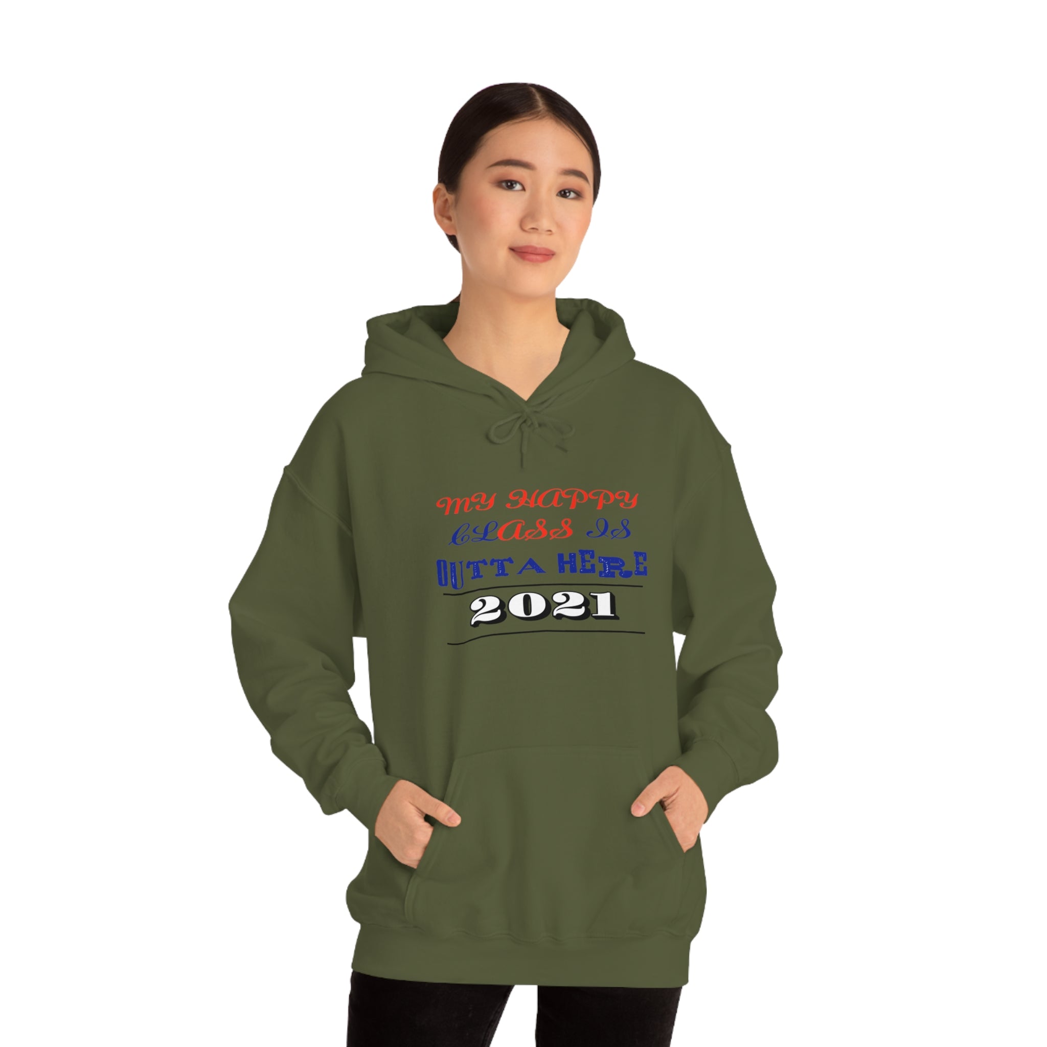 My Happy Class Is Outta Here! Class Year Customizable - Unisex Heavy Blend™ Hooded Sweatshirt