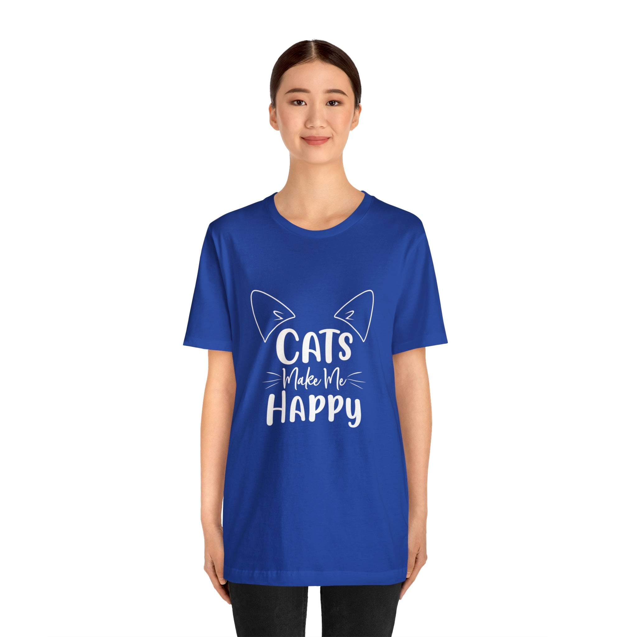 Cats Make Me Happy - Unisex Jersey Short Sleeve Tee