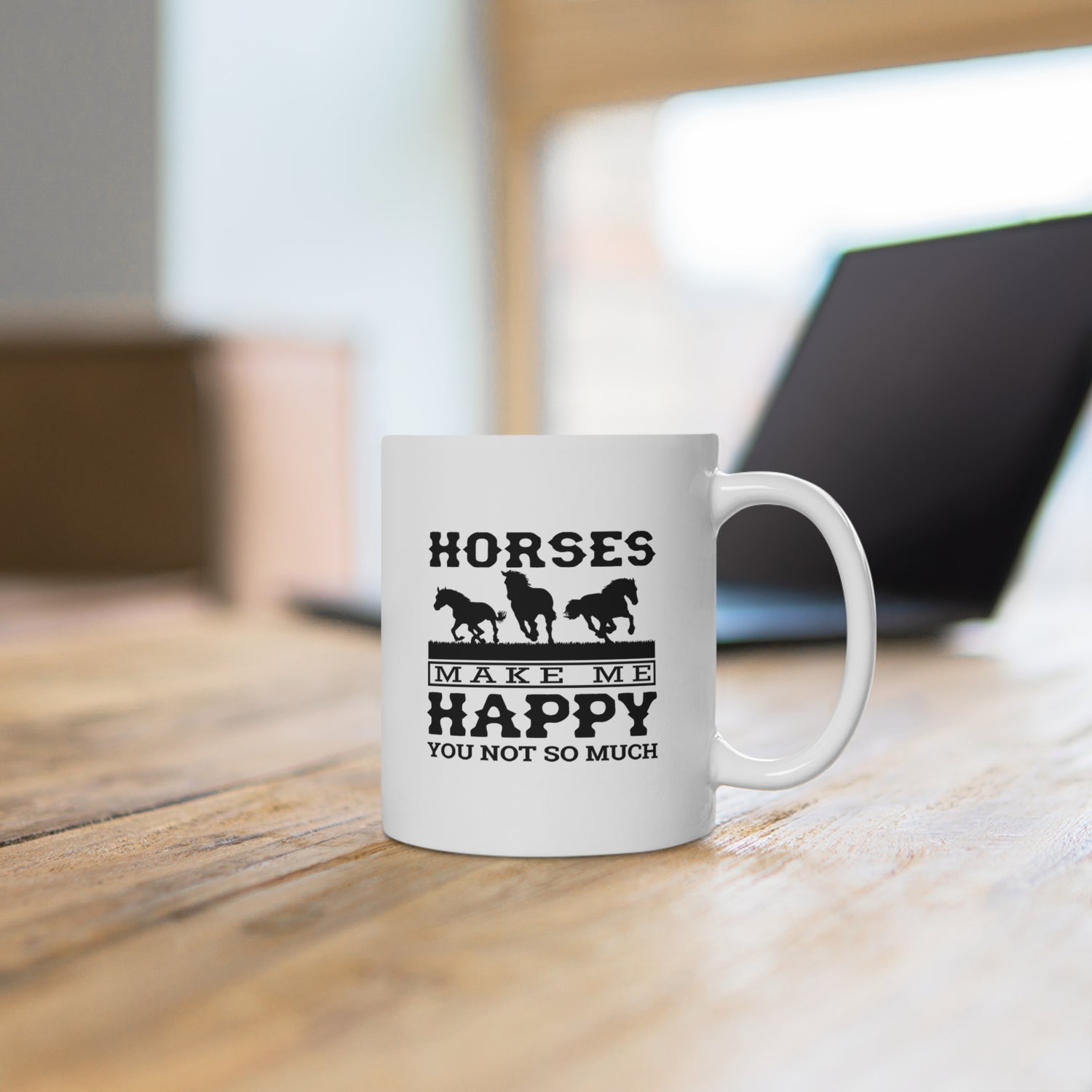 Horses Make Me Happy - White Ceramic Mug 2 sizes Available