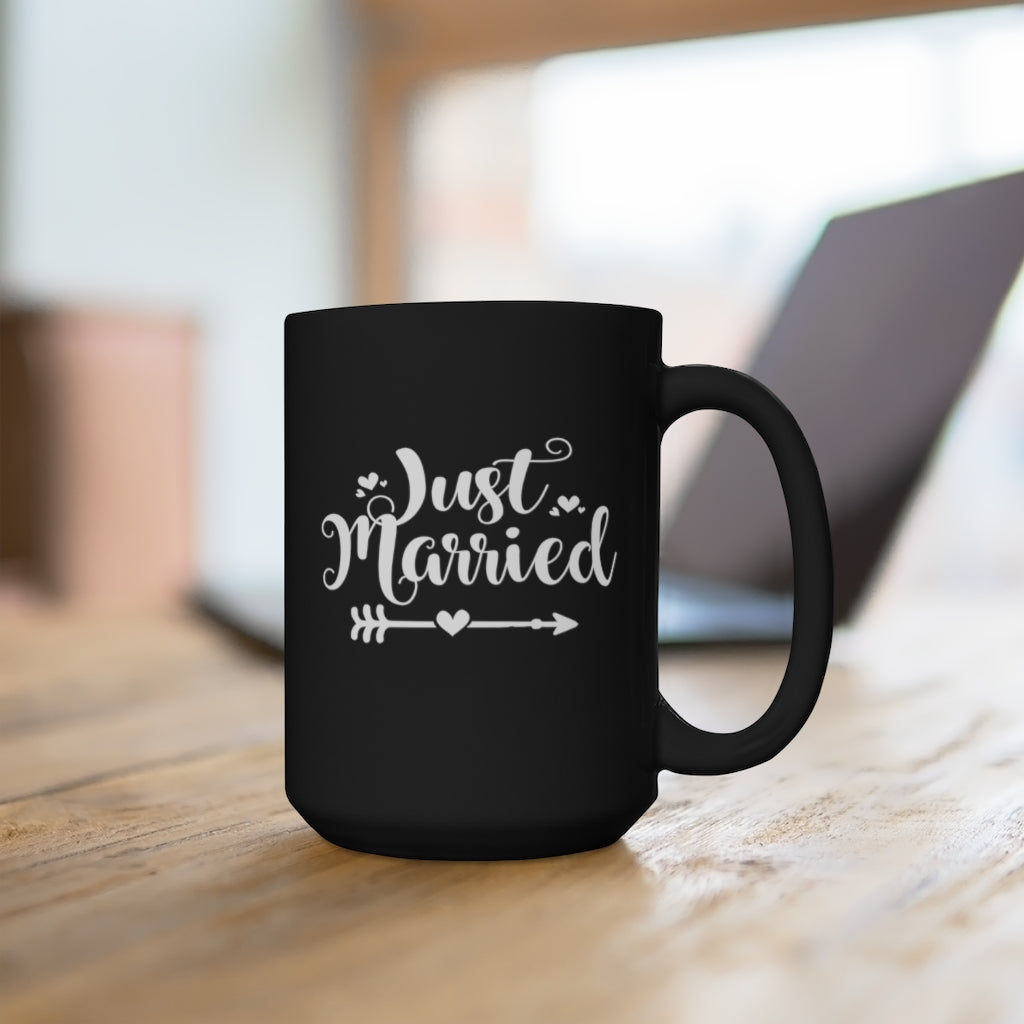 Just Married - Large 15oz Black Mug