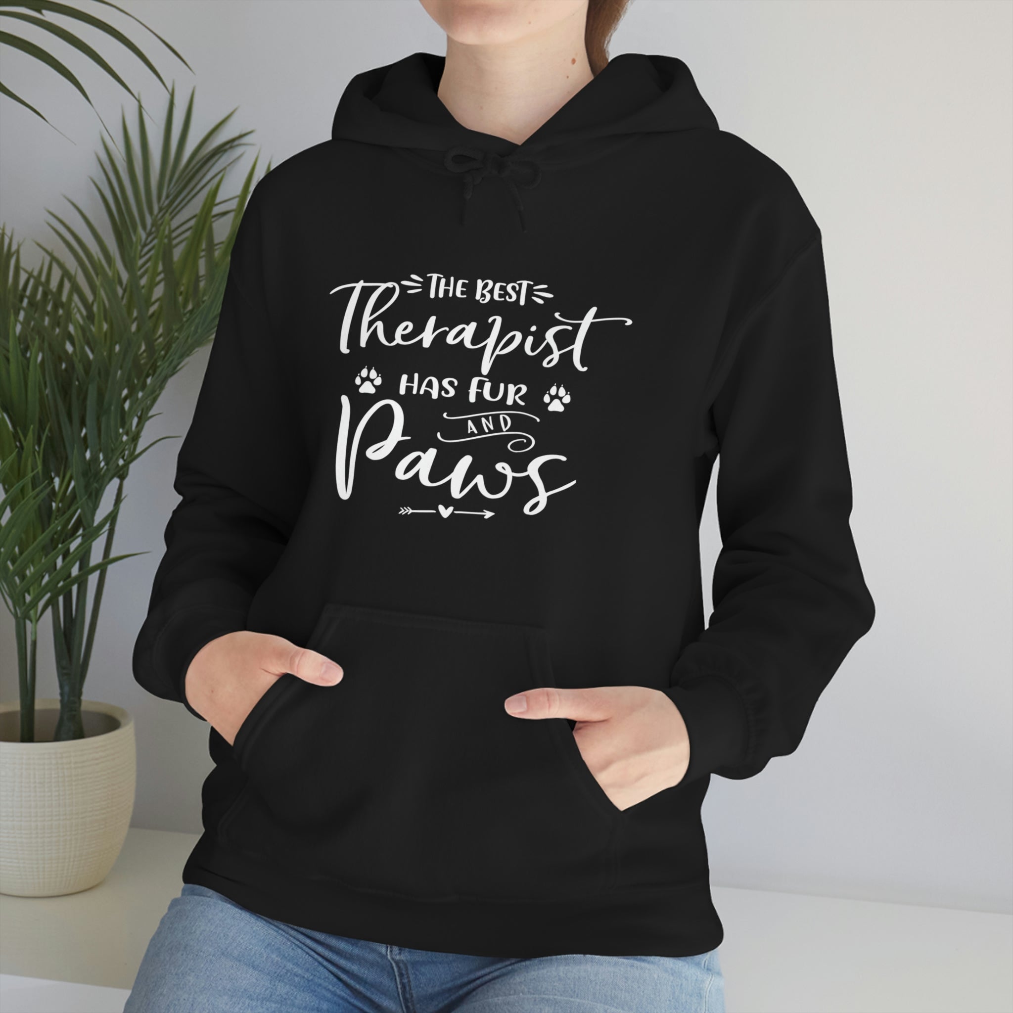 The Best Therapist Has Fur &amp; Paws - Unisex Heavy Blend™ Hooded Sweatshirt