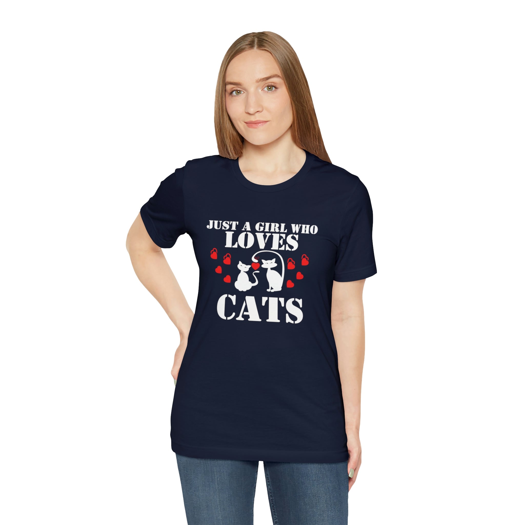 Just a Girl Who Loves Cats - Unisex Jersey Short Sleeve Tee