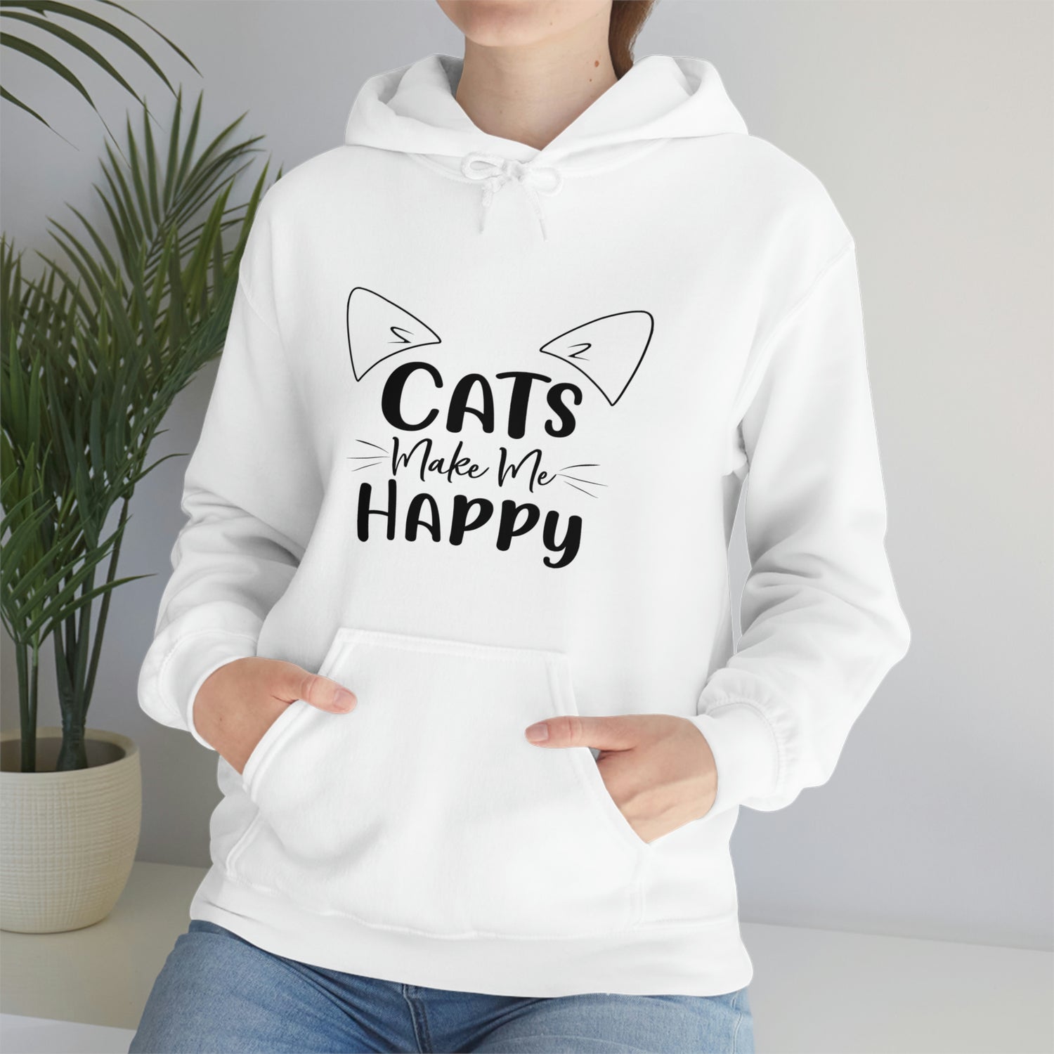 Cats Make Me Happy - Unisex Heavy Blend™ Hooded Sweatshirt