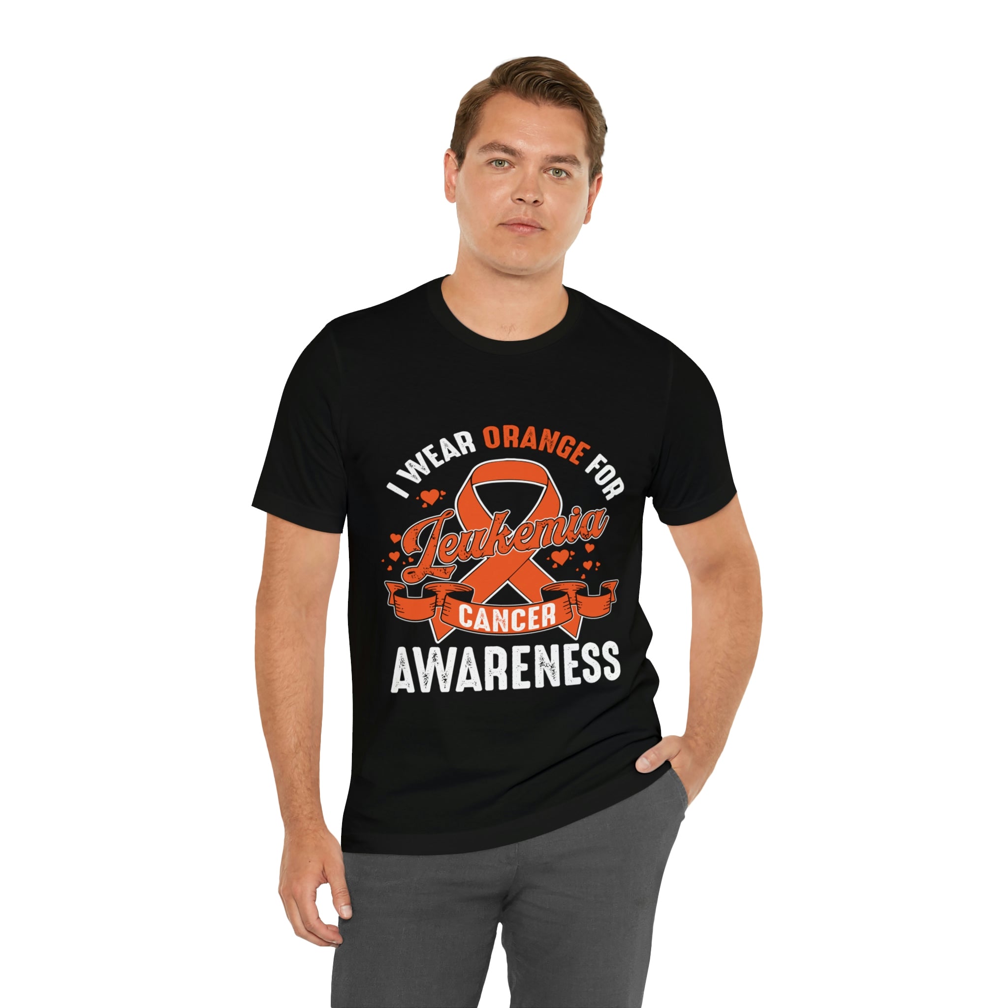 I Wear Orange For Leukemia Cancer Awareness - Unisex Jersey Short Sleeve Tee